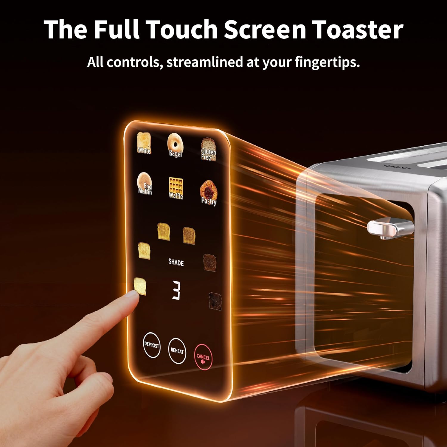 Thumbnail 1 de WHALL Touchscreen Toaster, 2-Slice
