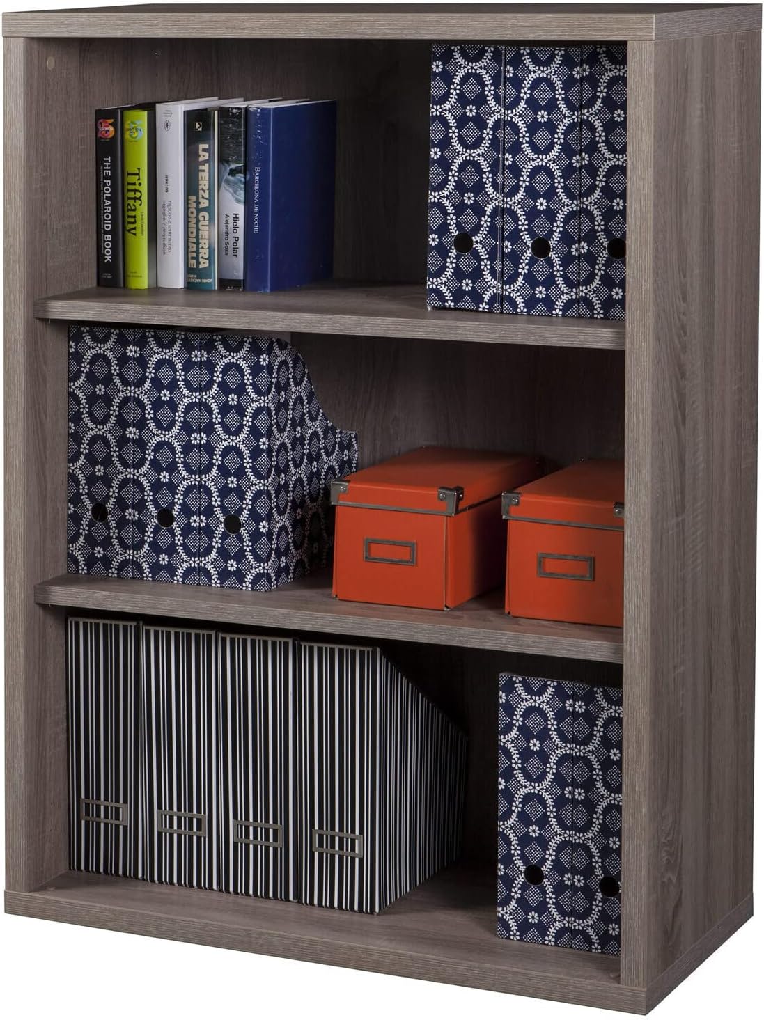 Detalle de Composad Libreria Bassa della Linea DISEGNO con 2 Ripiani Regolabili – Rovere Sonoma, Made in Italy