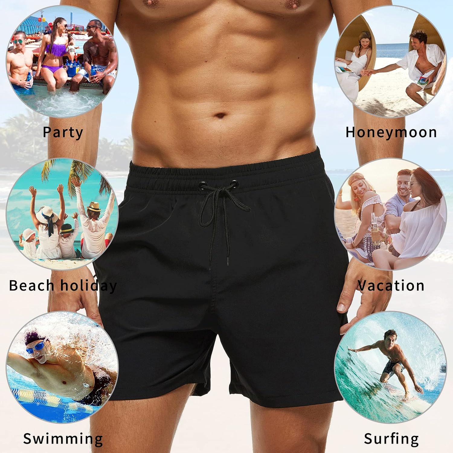Thumbnail 6 de Aisprts Badehose Herren mit Reißverschlusstasche – Wasserabweisend, atmungsaktiv, Meshfutter