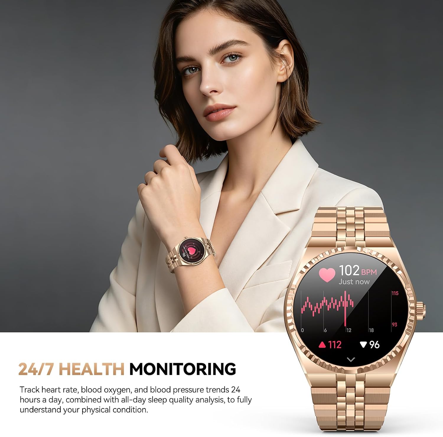Thumbnail 4 de 2026 Business Smart Watch: 1.32" AMOLED, 160+ Sports, Bluetooth 5.4 Calls, Stainless Steel Straps