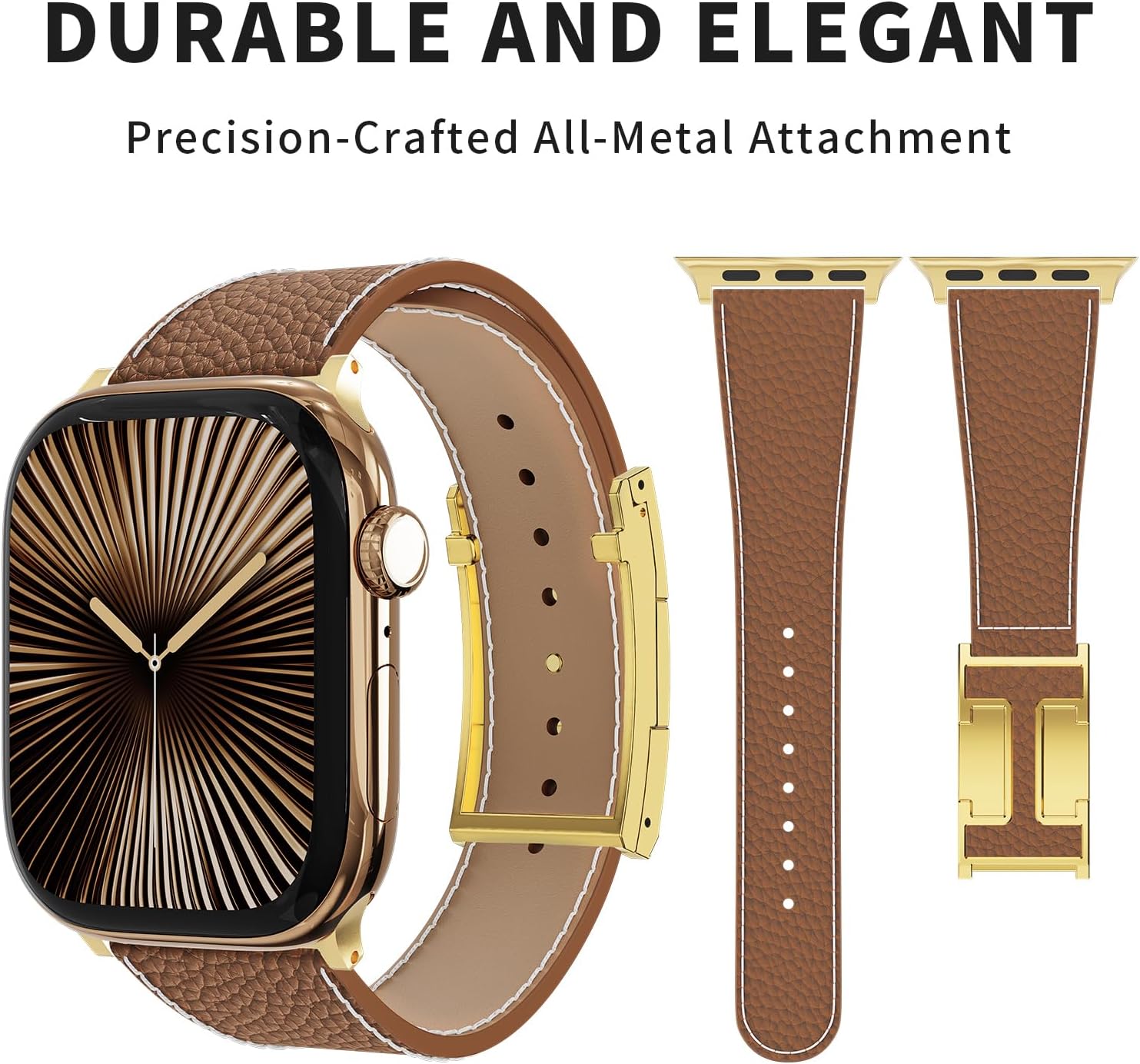 Detalle de Bracelet de rechange en cuir magnétique pour Apple Watch Ultra et modèles compatibles
