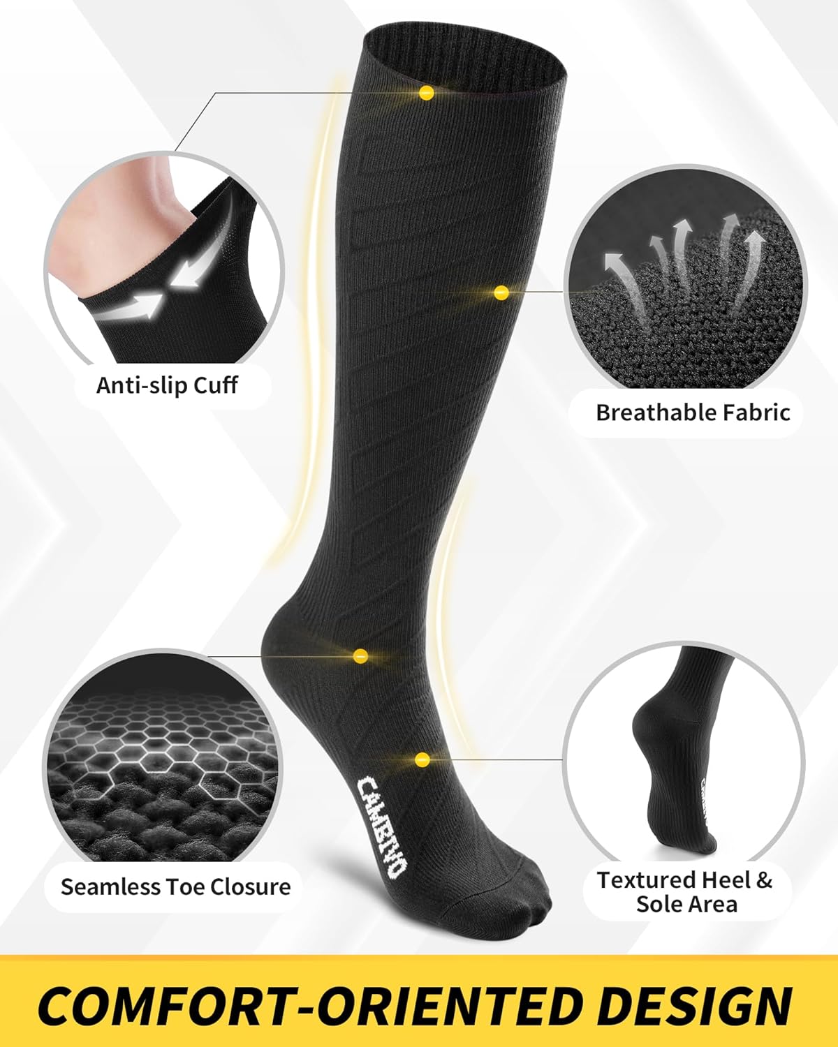 Detalle 2 de CAMBIVO Compression Socks 20–30 mmHg for Travel