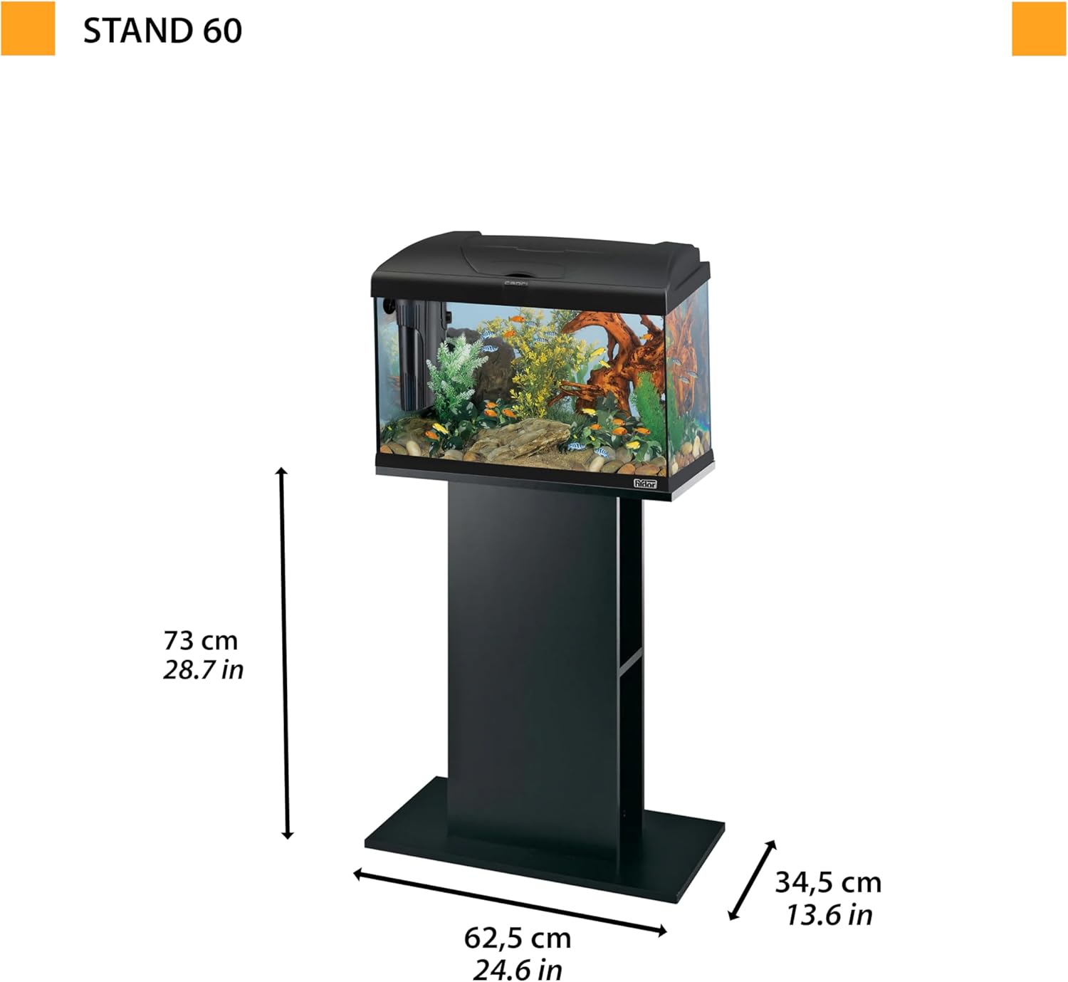 Thumbnail 2 de Ferplast Hydor Aquarienschrank aus Holz Stand 60 für Glasaquarien (schwarz) – wasserabweisende Tischplatte
