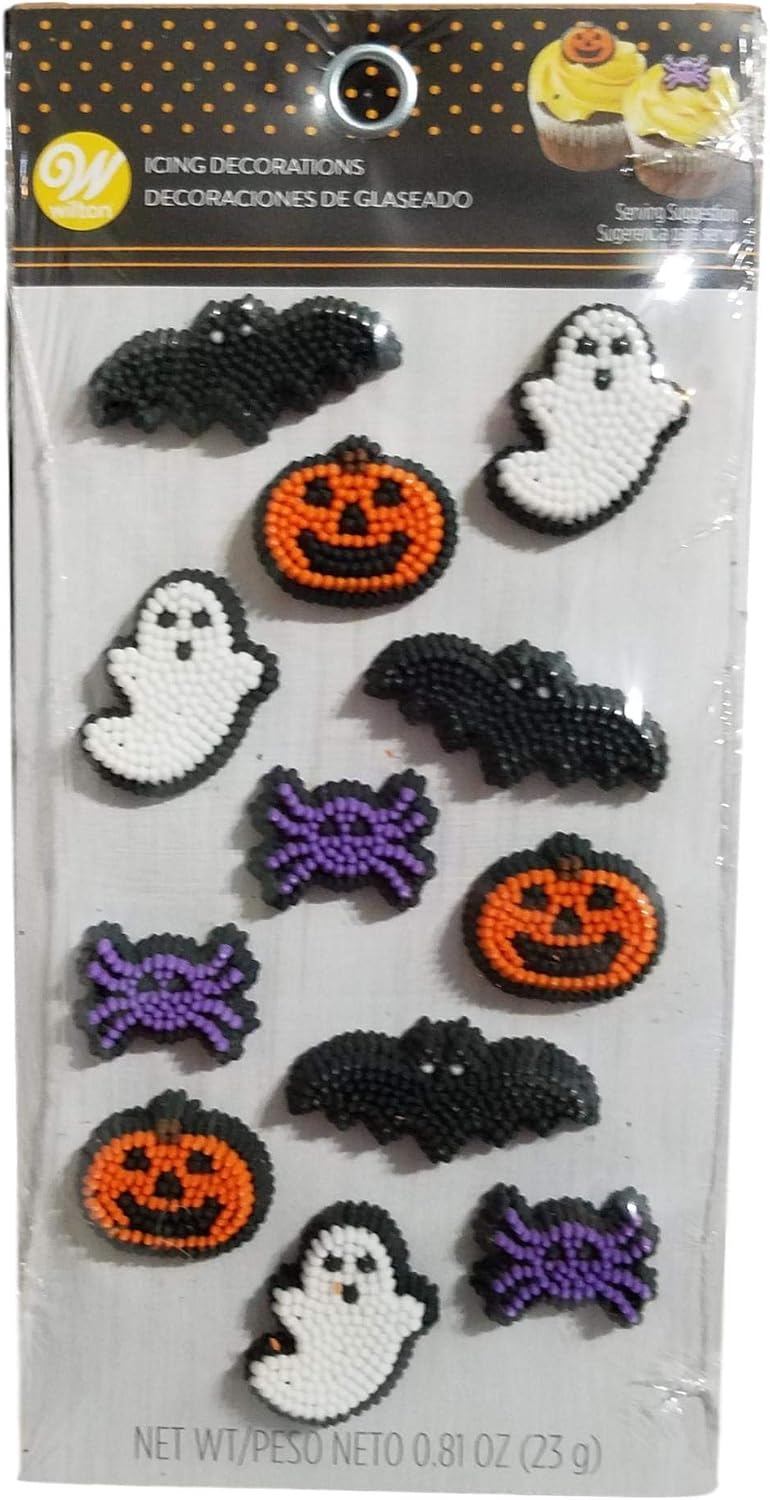 Detalle de Food Items 708-0-0199 Icing Decorations, Spider and Jack-O'-Lantern, 12-Piece Set