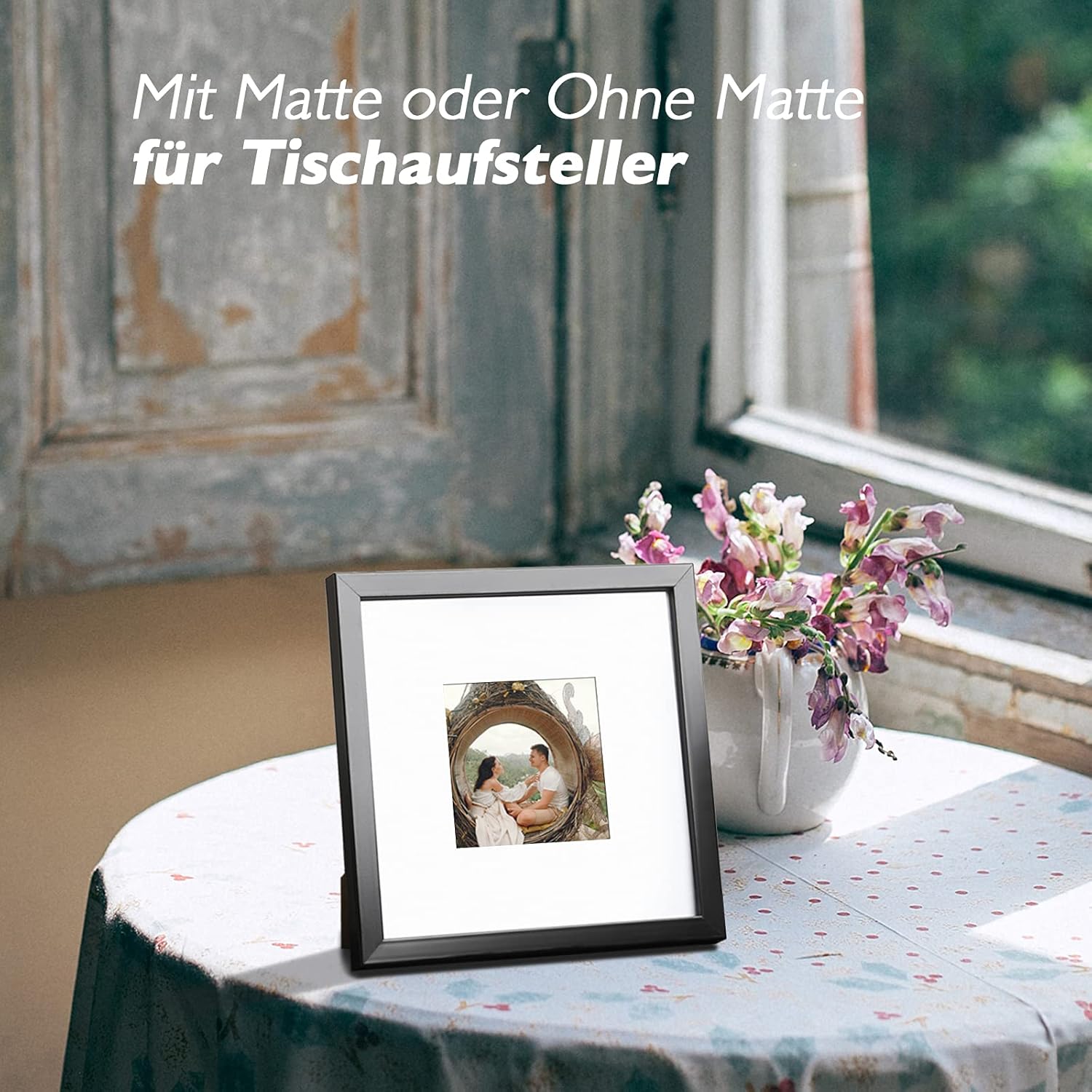 Thumbnail 4 de Egofine Bilderrahmen-Set 20x20 cm (4er) mit Acrylglas und Passepartout für 10x10 cm, schwarz