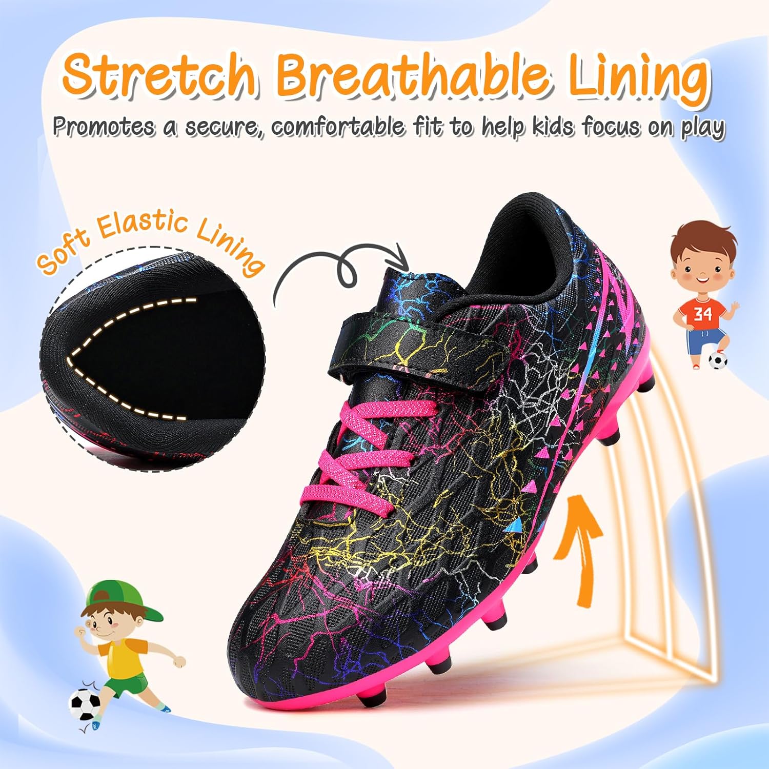 Thumbnail 3 de Hanani Kids Boys Girls FG/AG Football Boots (FG/AG) – breathable synthetic trainers for indoor & outdoor