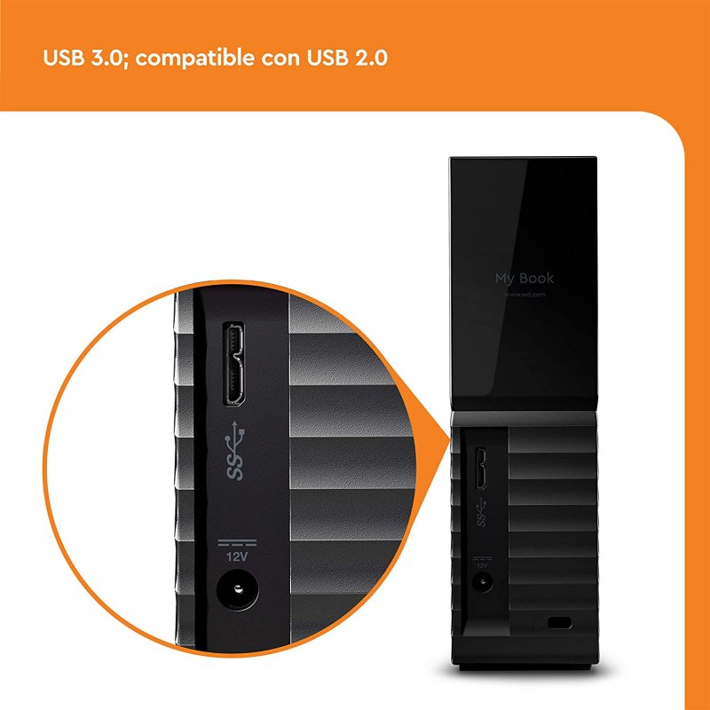Detalle de WD My Book 14TB USB 3.0 Negro — disco externo