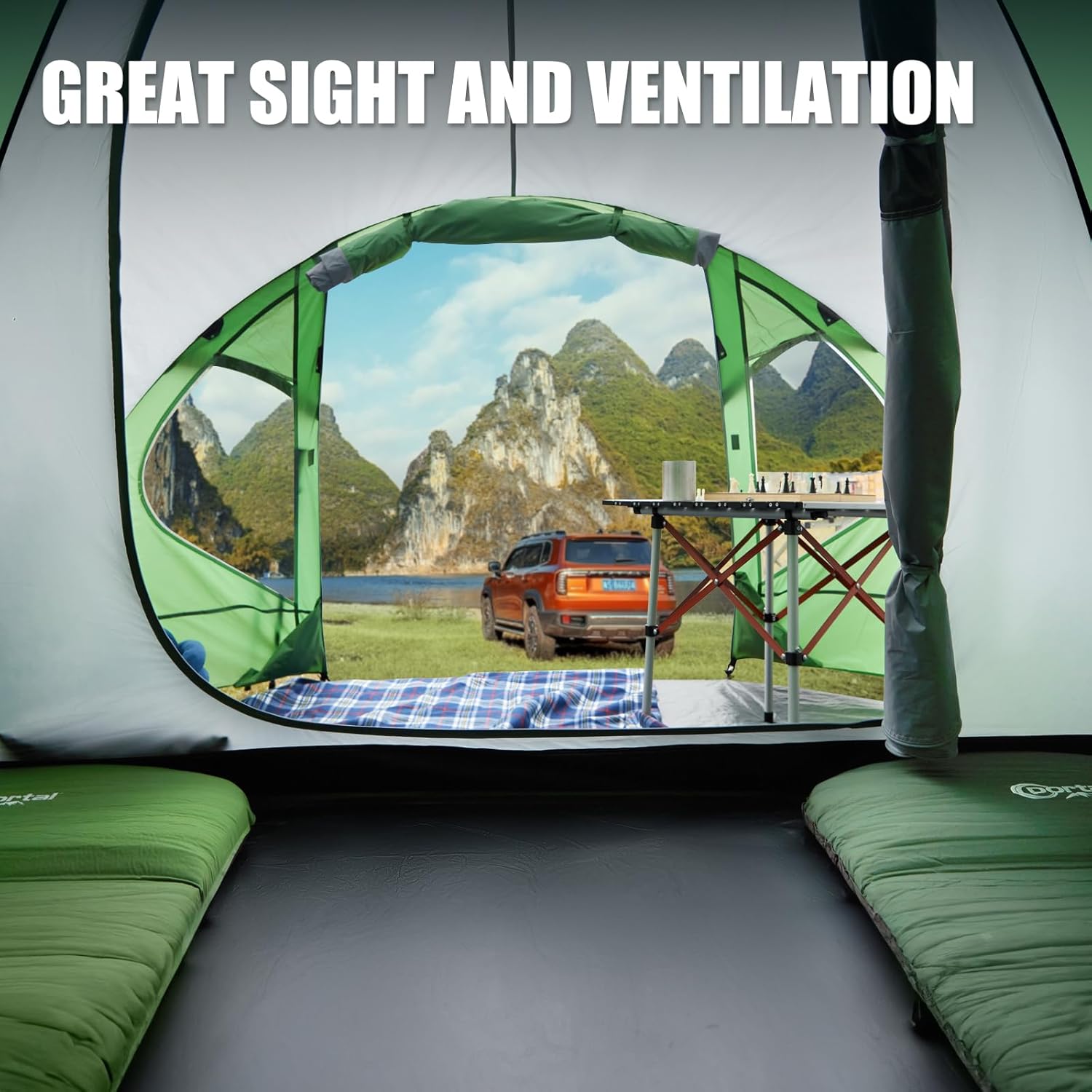 Thumbnail 4 de Portal 3-4 Man Tent with Porch: 4000mm Waterproof Family Dome for Outdoor Camping