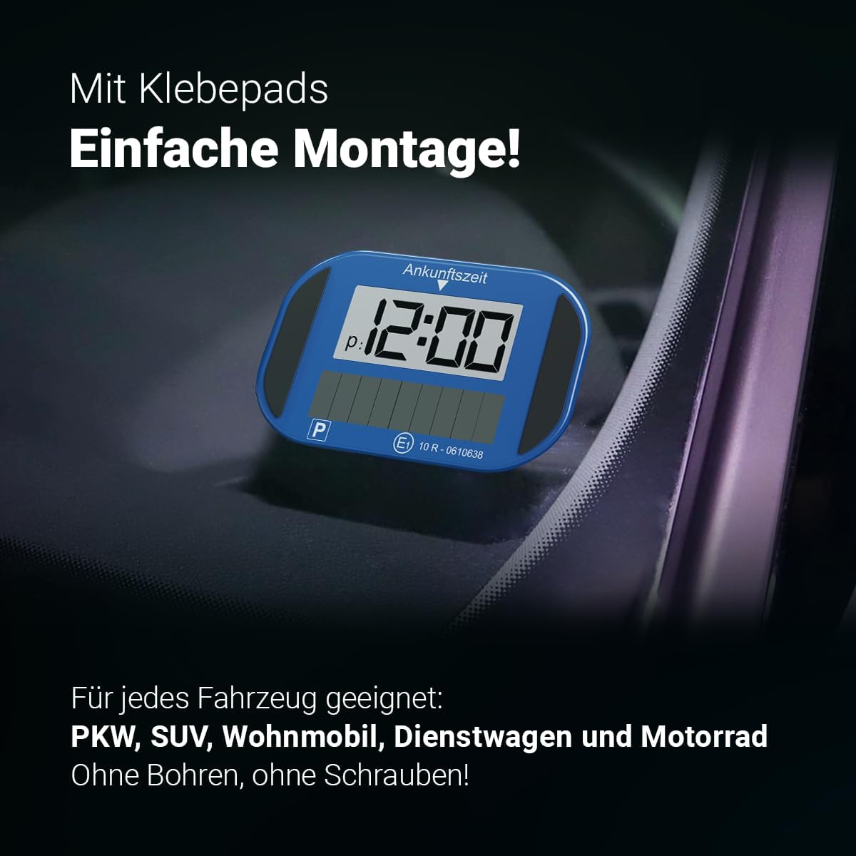 Detalle de VENTON Elektronische Solar-Parkscheibe mit KBA-Zulassung – SEHR GUT getestet (Note 1,1)