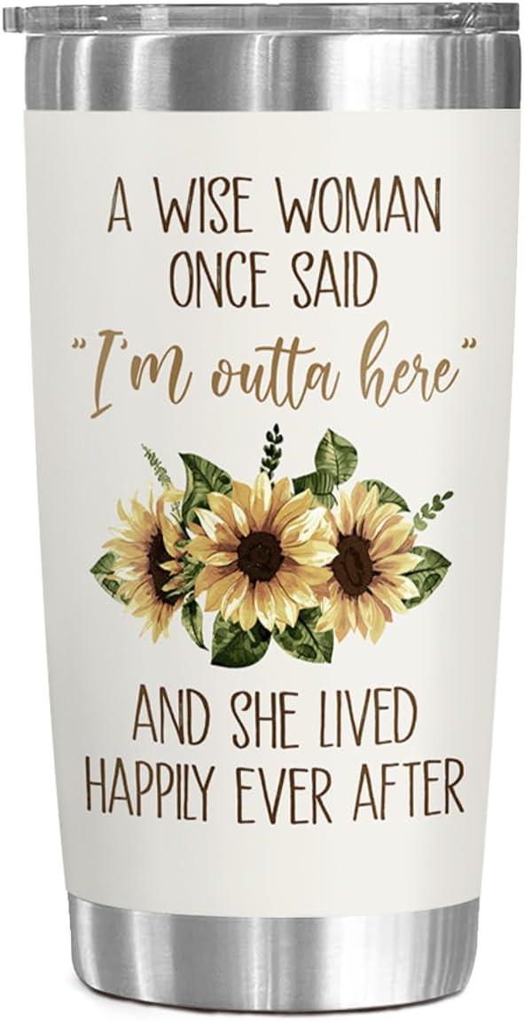 Detalle de CHOANG Retirement Gift for Woman 2026 — A Wise Woman Once Said Im Outta Here 20 oz Stainless Steel Tumbler