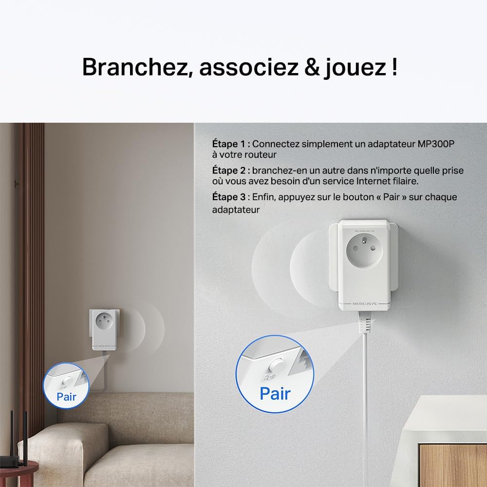 Thumbnail 4 de Mercusys MP300P CPL 600 Mbps 📶