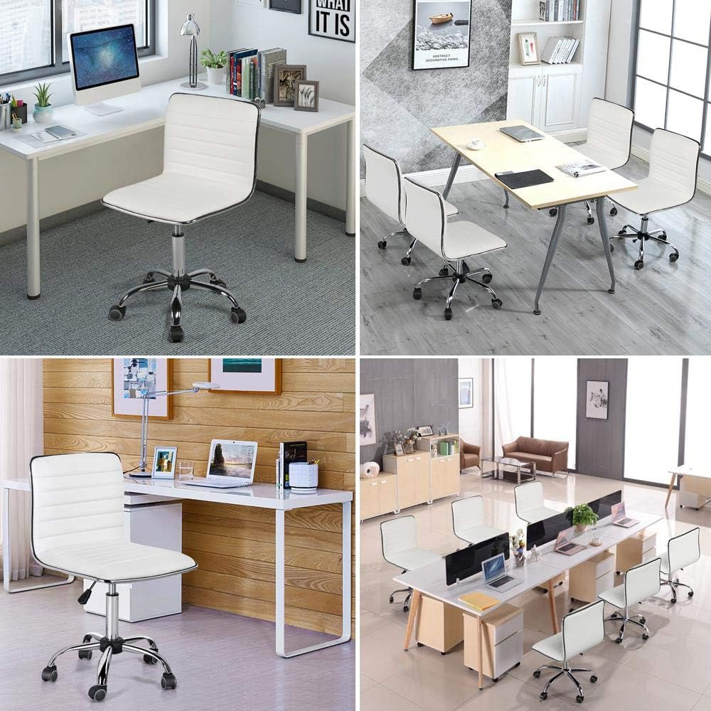 Thumbnail 6 de Yaheetech Sedia Ufficio Ecopelle Bianca senza braccioli: comfort, stile e versatilità per l’ufficio e la casa