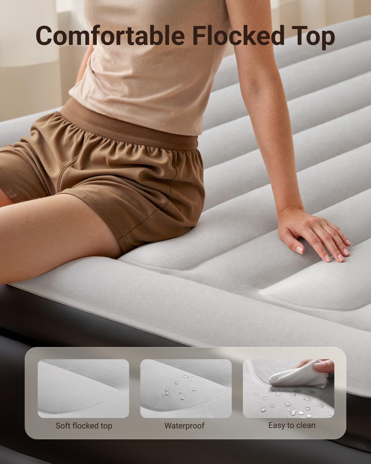 Thumbnail 4 de iDOO Inflatable Air Mattress (Double) with Built-in Pump – 190x137x46 cm