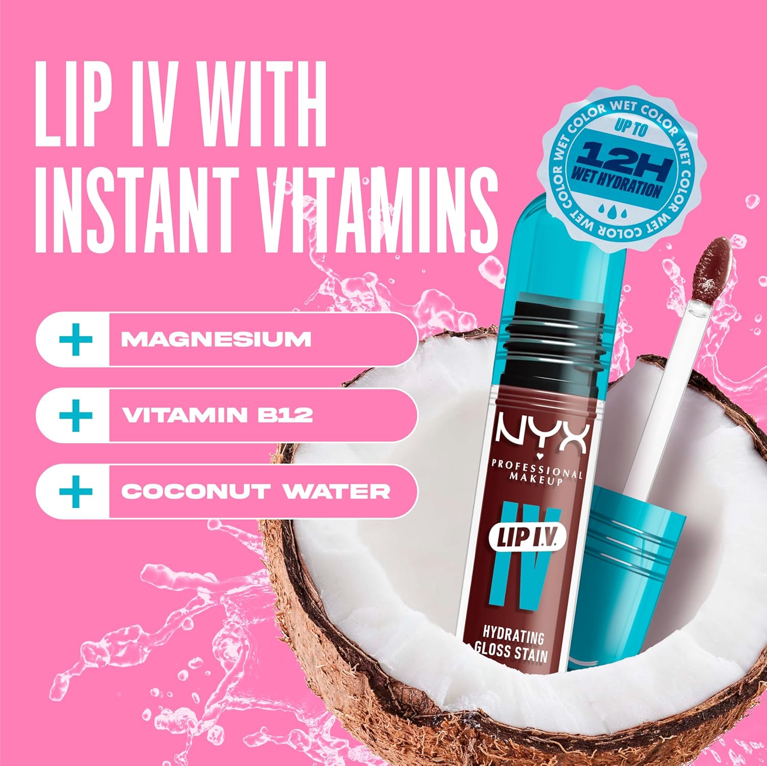 Detalle de NYX Professional Makeup Gloss e Tinta Labbra Idratante 2in1 05 Mocha Me Wet