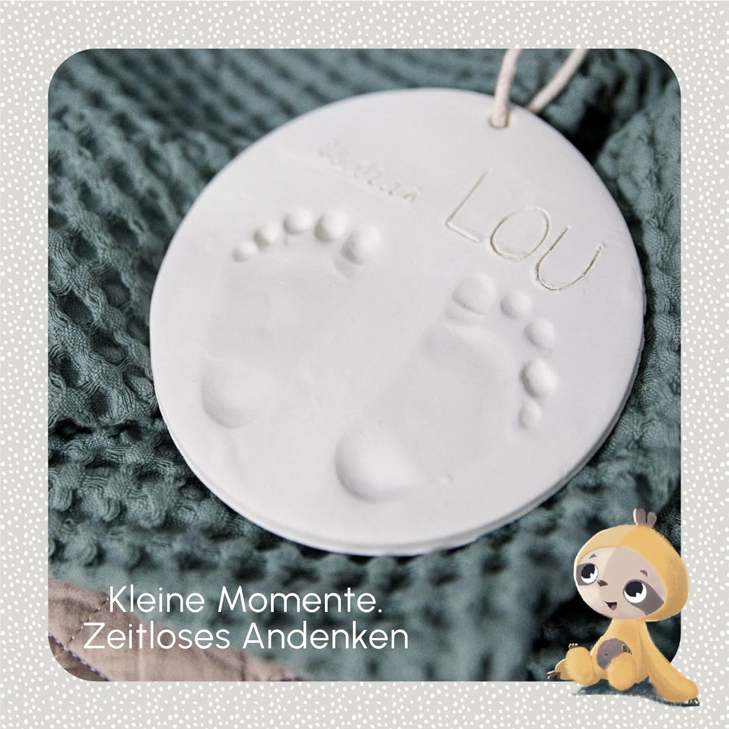 Detalle de Tiny Love Reiner Abdruck Clay Set – Gipsabdruck Babyhand/Fuß, dermatologisch getestet, Erinnerung Komplettset