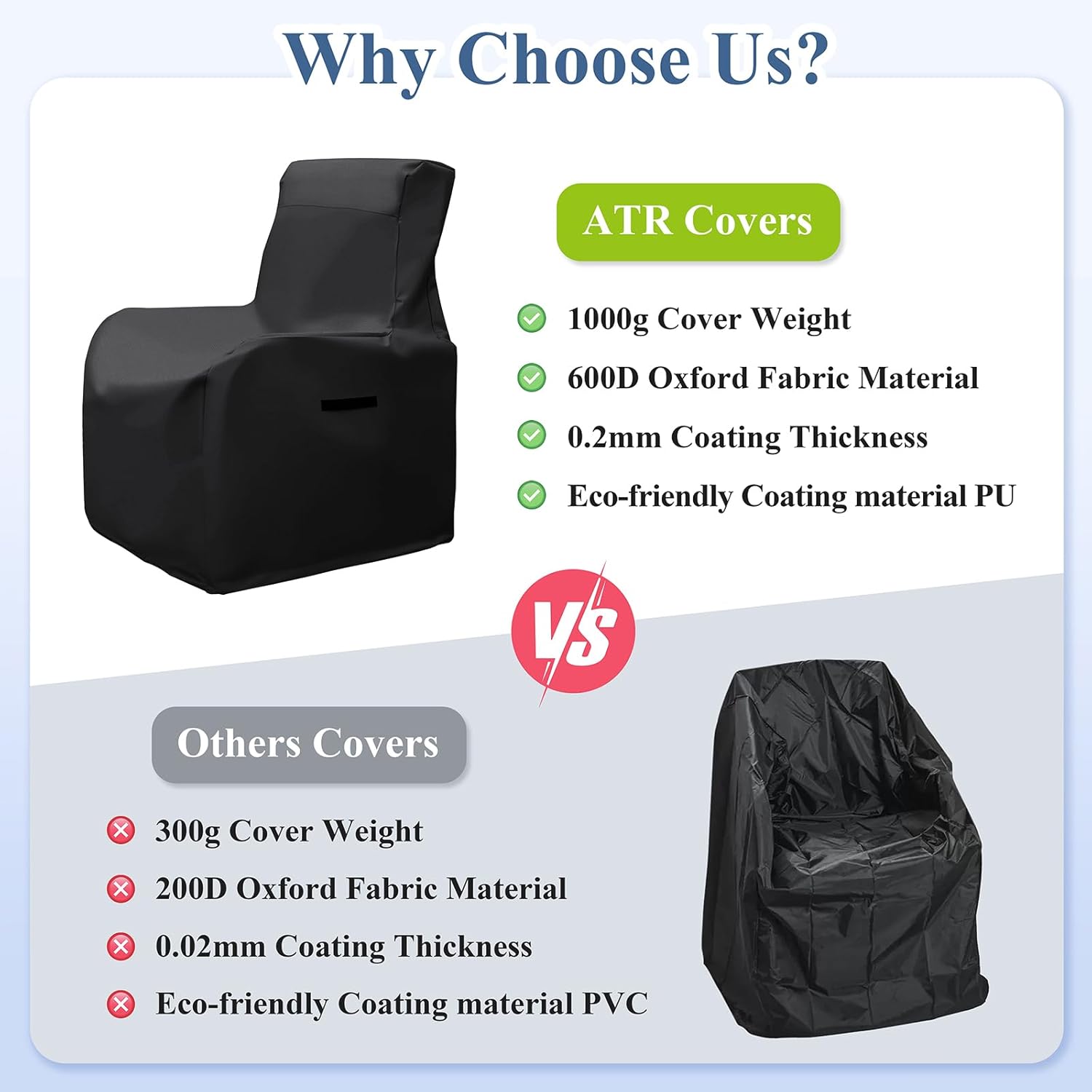 Thumbnail 1 de ART TO REAL Garden Chair Covers Waterproof 600D Oxford – Heavy-Duty UV Resistant