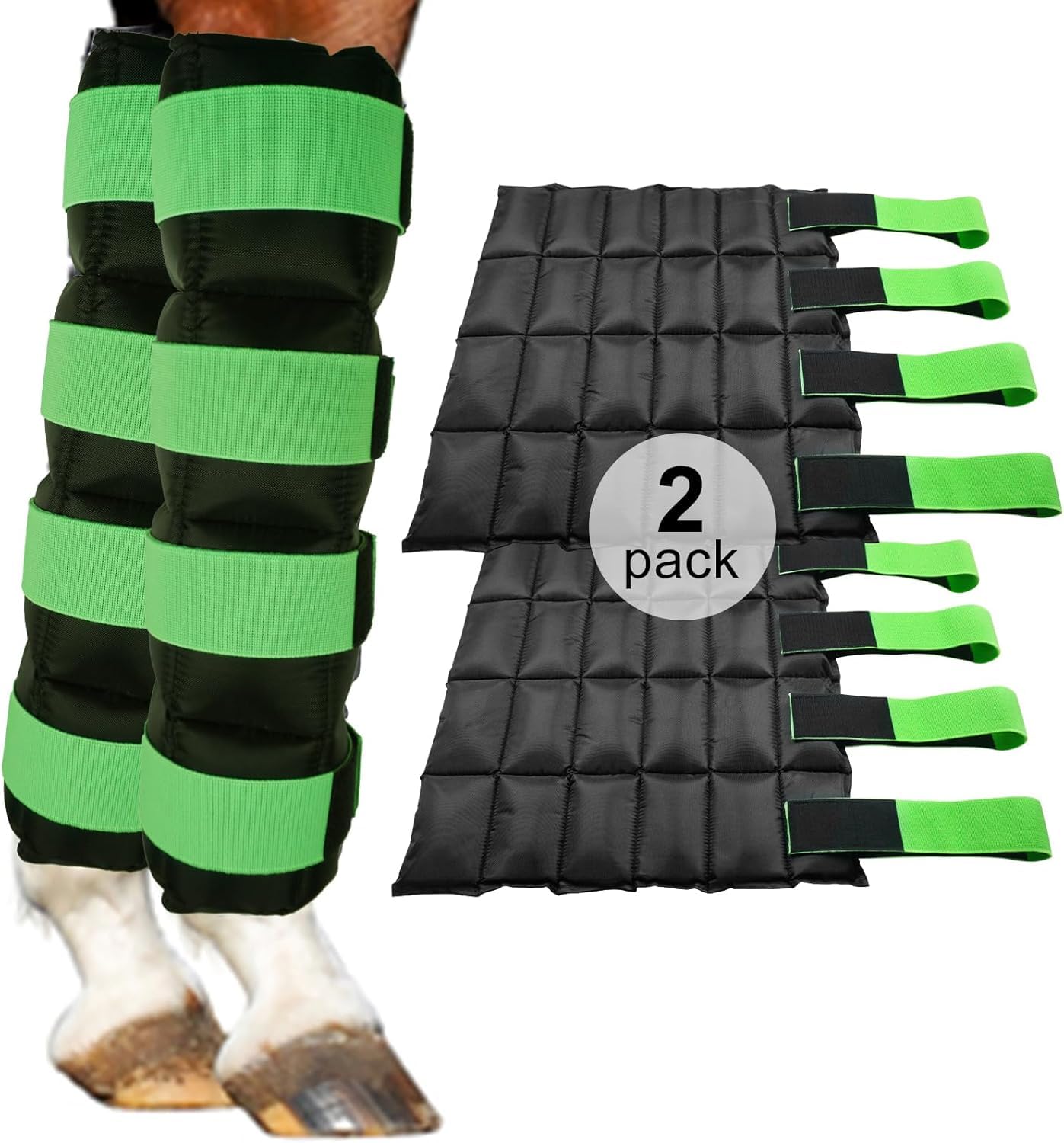 WORLD-BIO Horse Ice Boots 2-Pack Gel Wraps