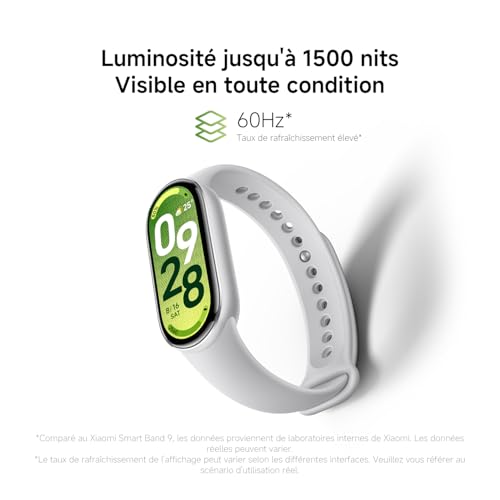 Detalle de XIAOMI Smart Band 10 - Bracelet Connecté, autonomie 21 jours, écran AMOLED 1,72" et suivi santé