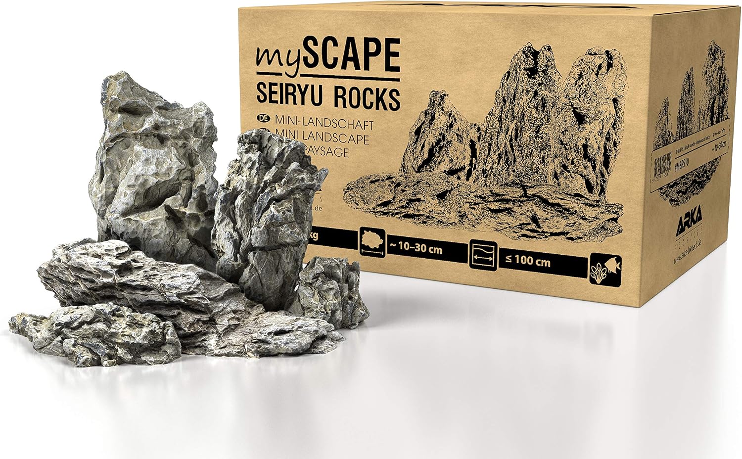 Detalle de ARKA myScape-Rocks Seiryu Mini Landscape Natural Aquarium Rock, 10 kg