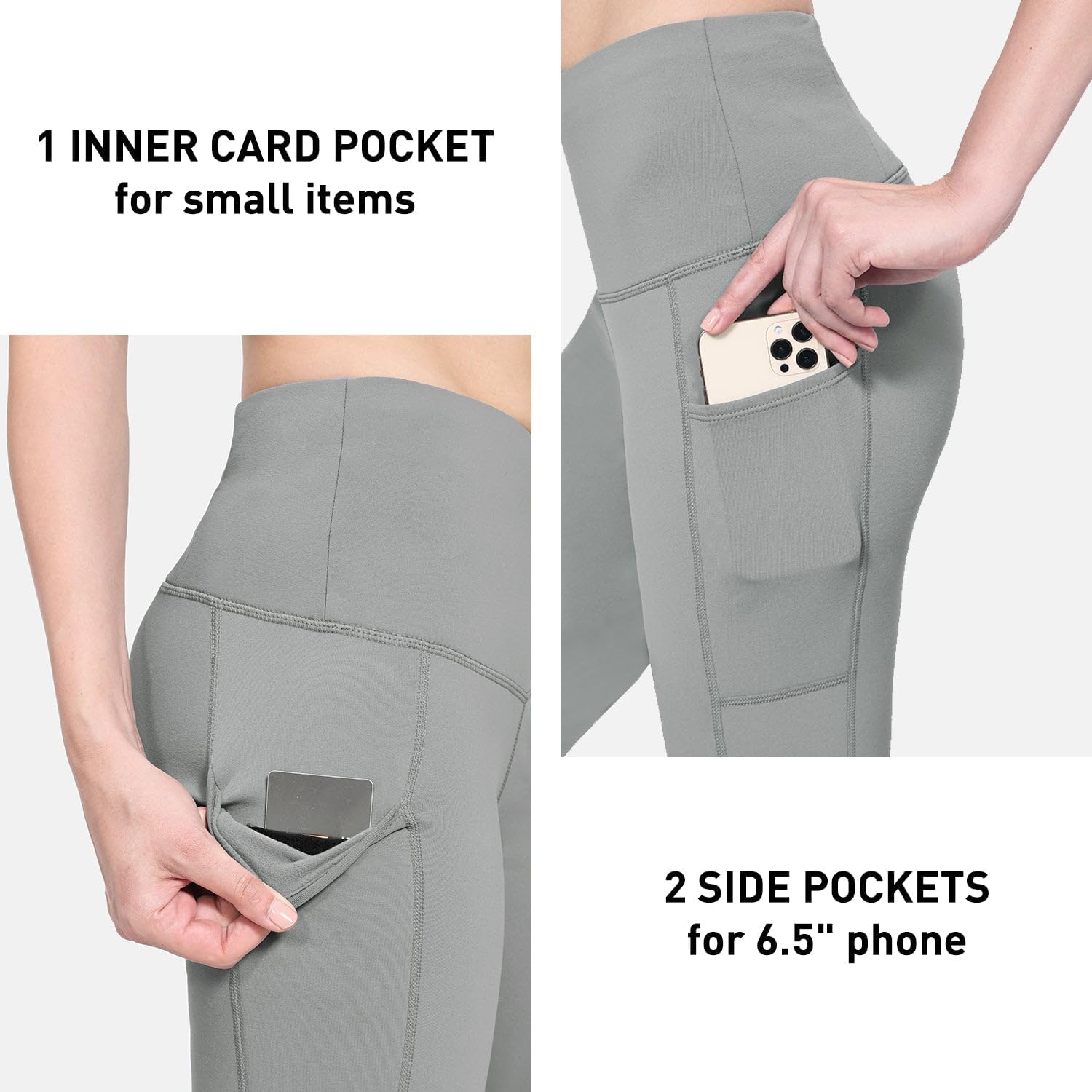 Detalle 2 de baleaf Women's Fleece-Lined Leggings with Pockets, Water-Resistant Thermal Fabric