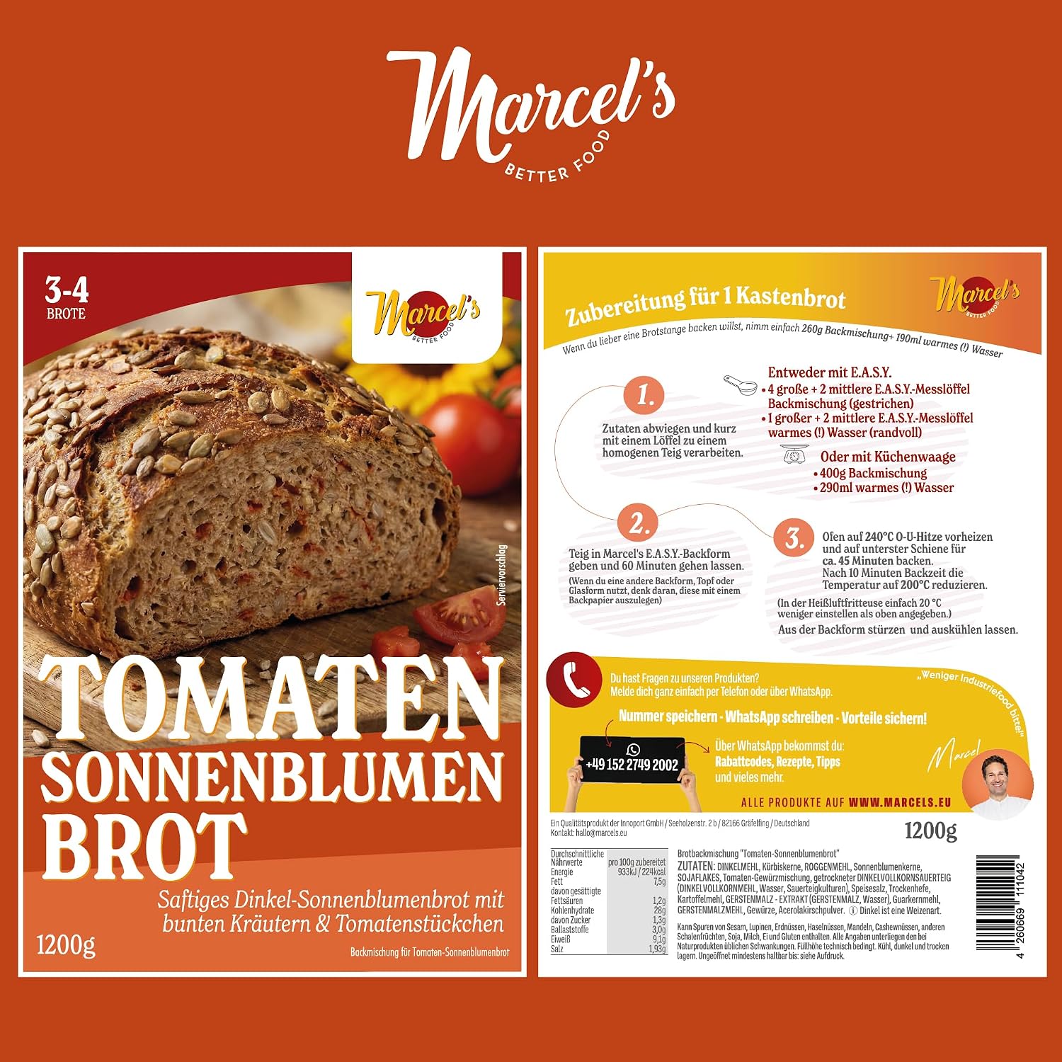 Thumbnail 6 de Marcel's Tomaten-Kräuterbrot Mischung 1.200 g