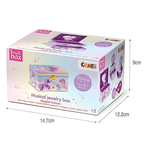 Detalle 2 de CRAZE UNICORN – Boîte à Bijoux musicale pour fille avec figurine licorne et rangements généreux