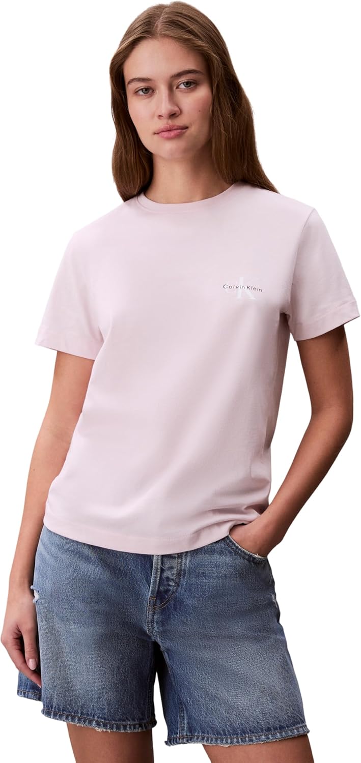 Thumbnail 6 de Calvin Klein Donna T-Shirt Maniche Corte Confezione da 2 Logo Tee con Scollo Rotondo
