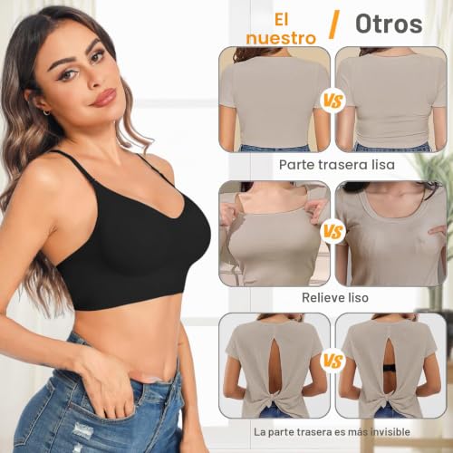 Thumbnail 4 de Crewhpo Sujetador Básico sin Aros con Tirantes Ajustables para Mujer