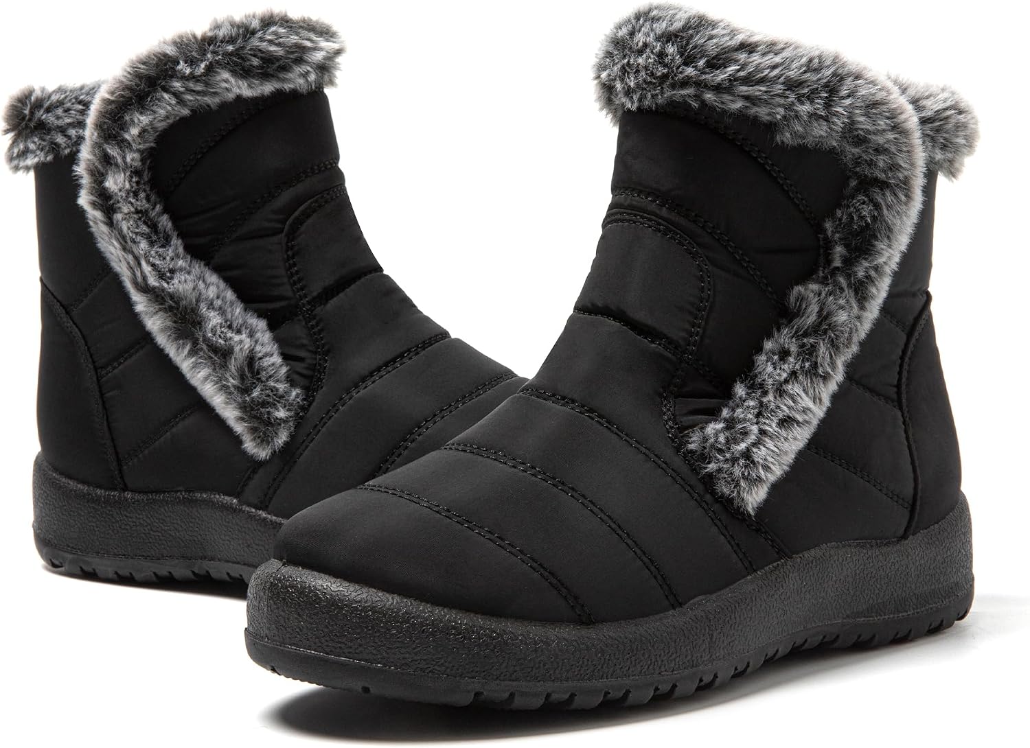 Detalle de JOMIX dameslaarzen met ritssluiting, zachte bontvoering en warme snowbootstijl