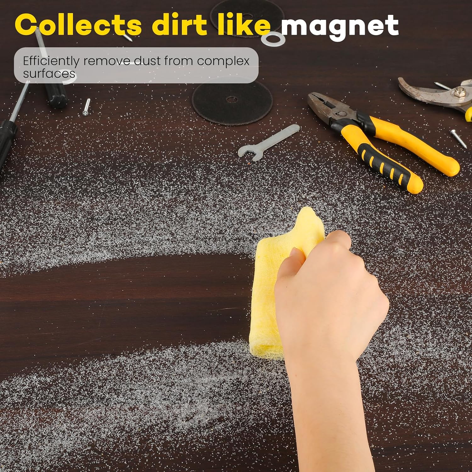 Detalle 2 de CAREGY 16 Tack Cloths, Cotton Mesh, Wax- and Silicone-Free, 16-Pack