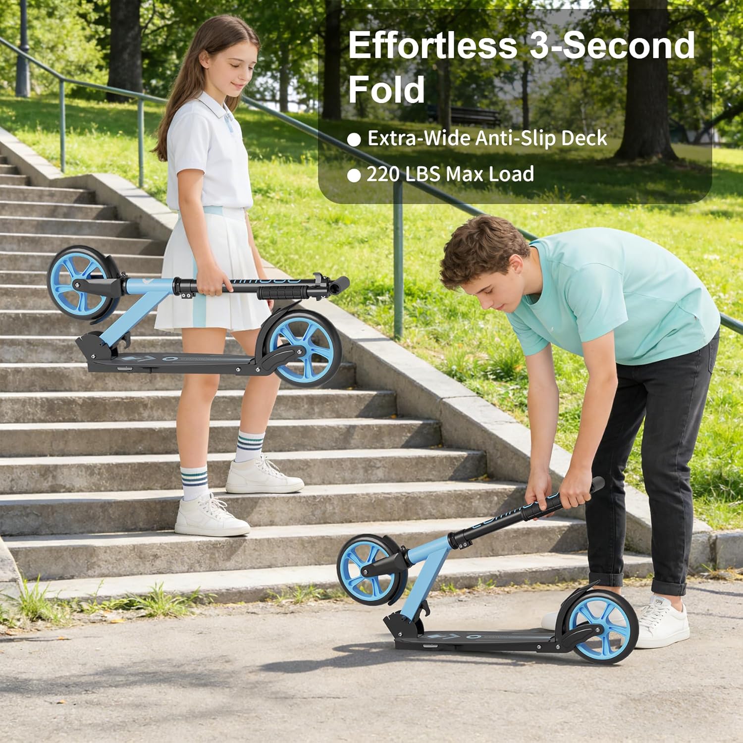 Thumbnail 4 de Commugo Kick Scooter for Kids 5-12 to Adults — Foldable, 8-Inch Wheels, Aluminum Build