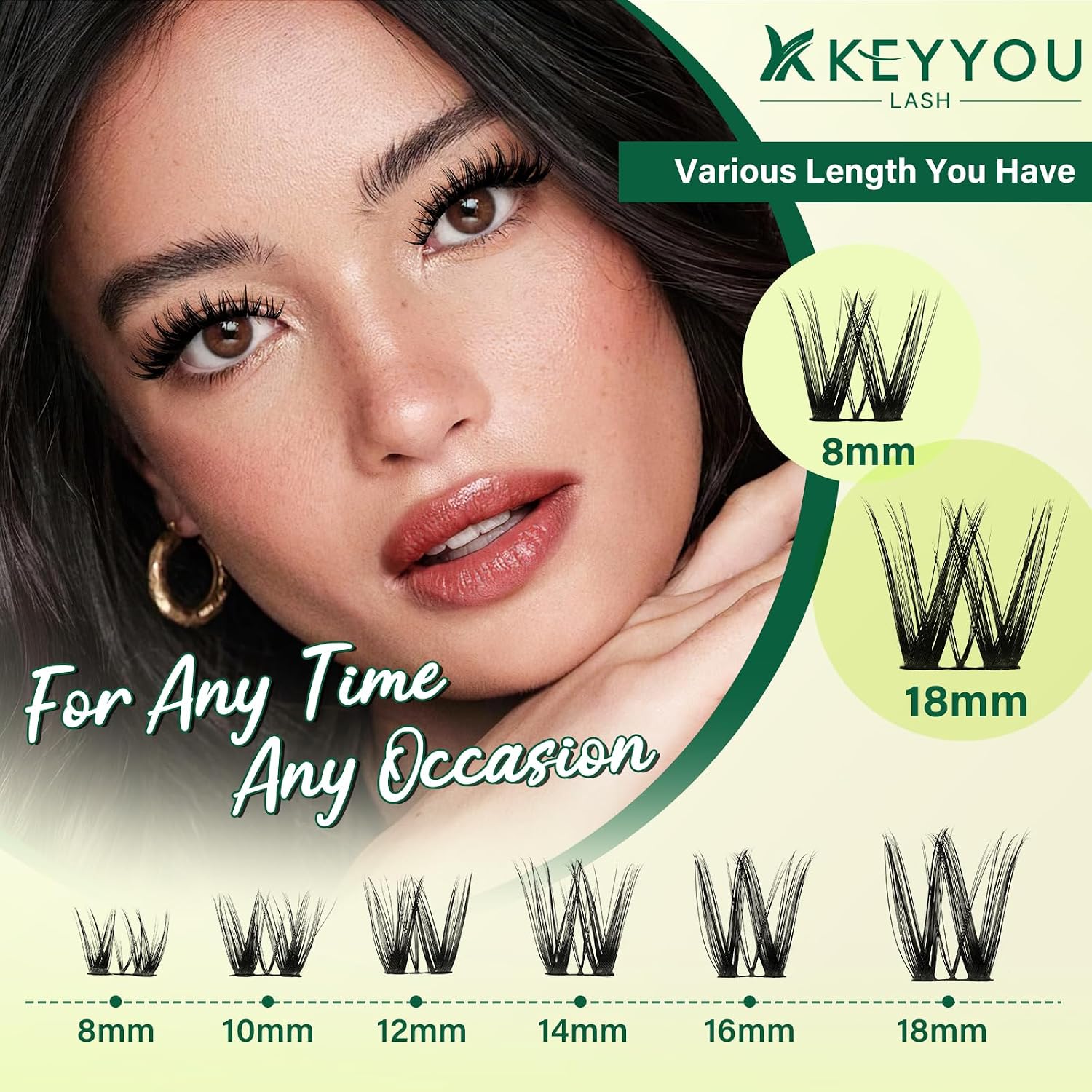 Thumbnail 5 de KEYYOU Flora Lash Clusters Kit Flaunt D Curl 132pcs — Natural Lashes with Waterproof Bond & Remover