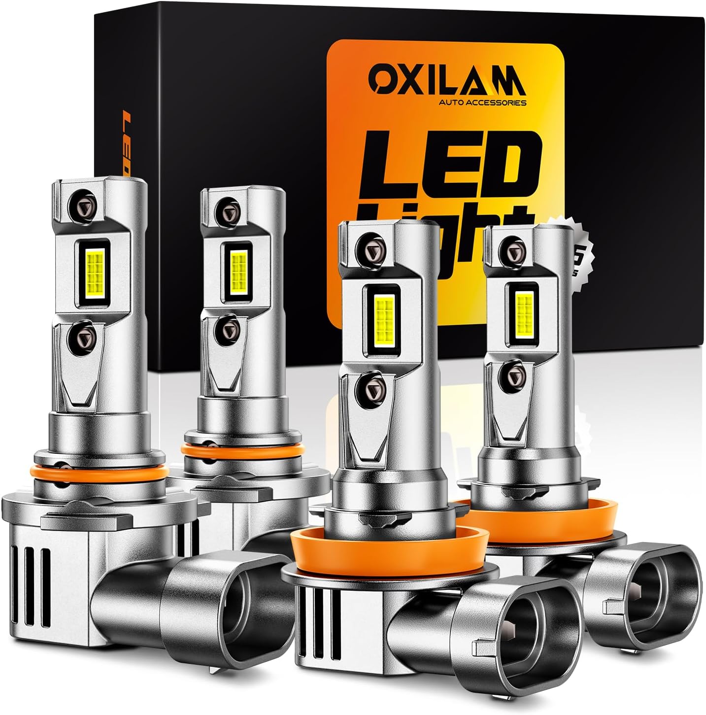 Detalle de OXILAM 9005 LED bulbs 6500K 4 pack