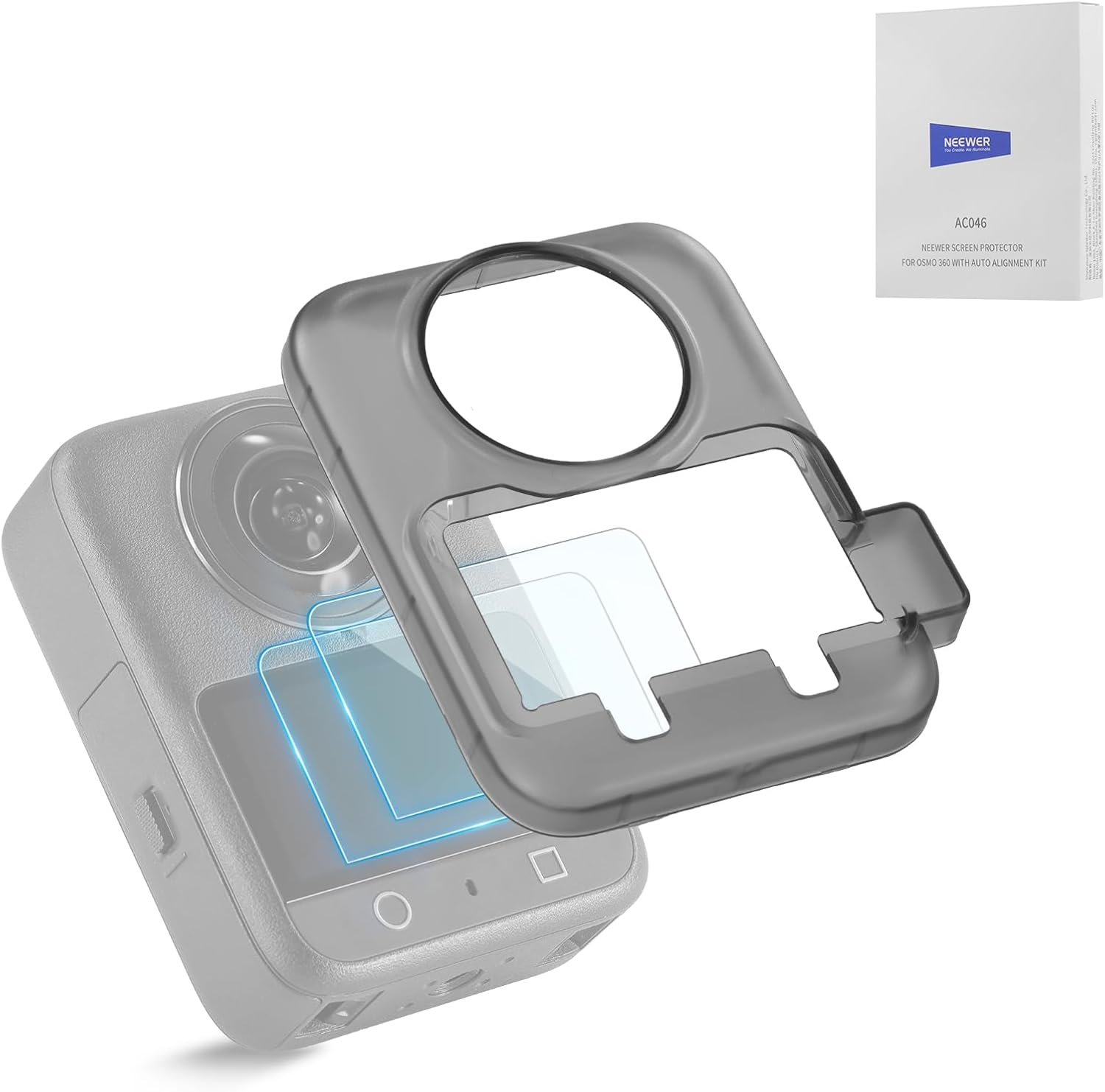 NEEWER Screen Protector for Osmo 360 (2 Pack) Tempered Glass with Lens Cleaner Kit