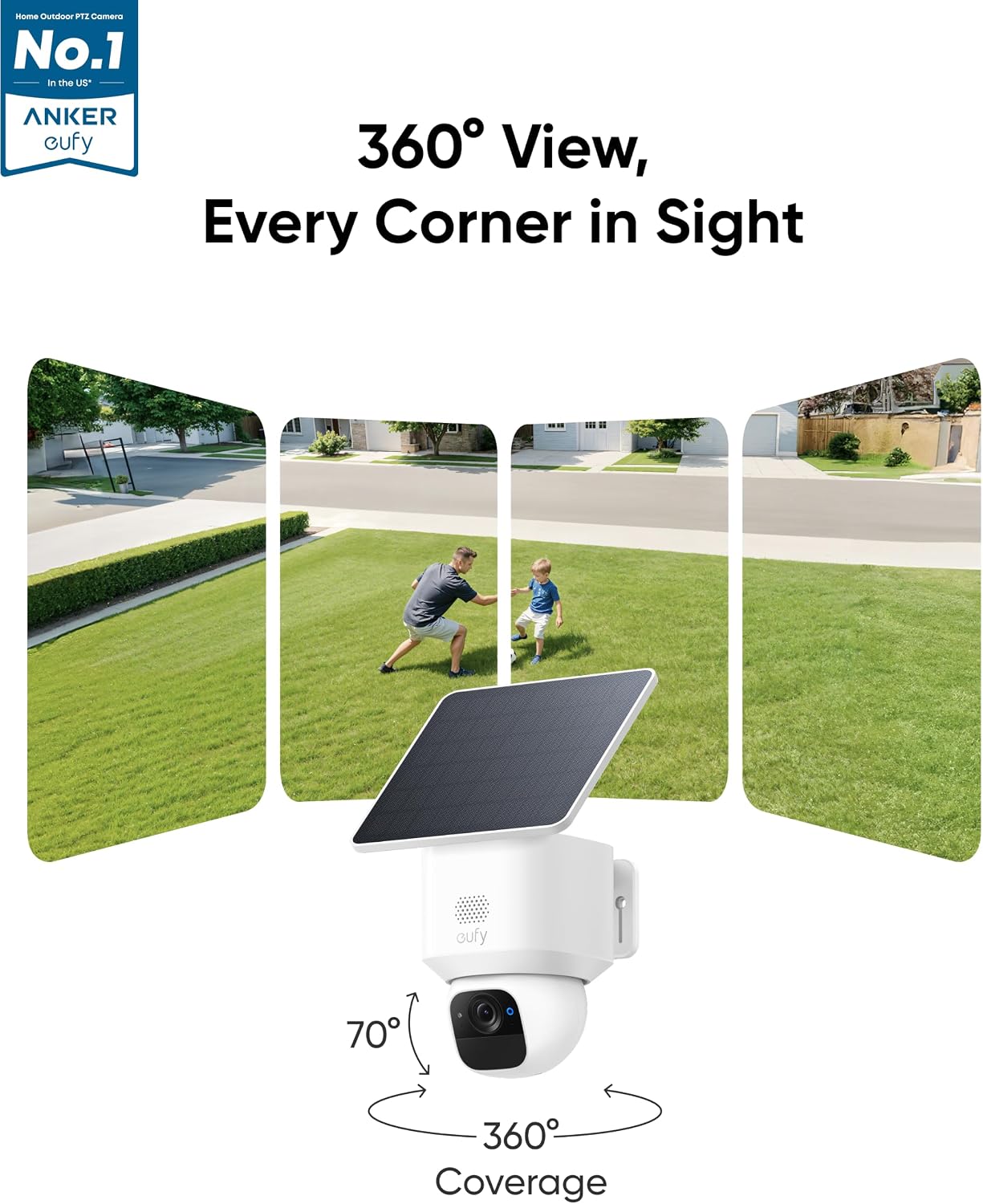 Detalle de eufy Security SoloCam E30 T8171 4-Camera 2K Solar Security Kit
