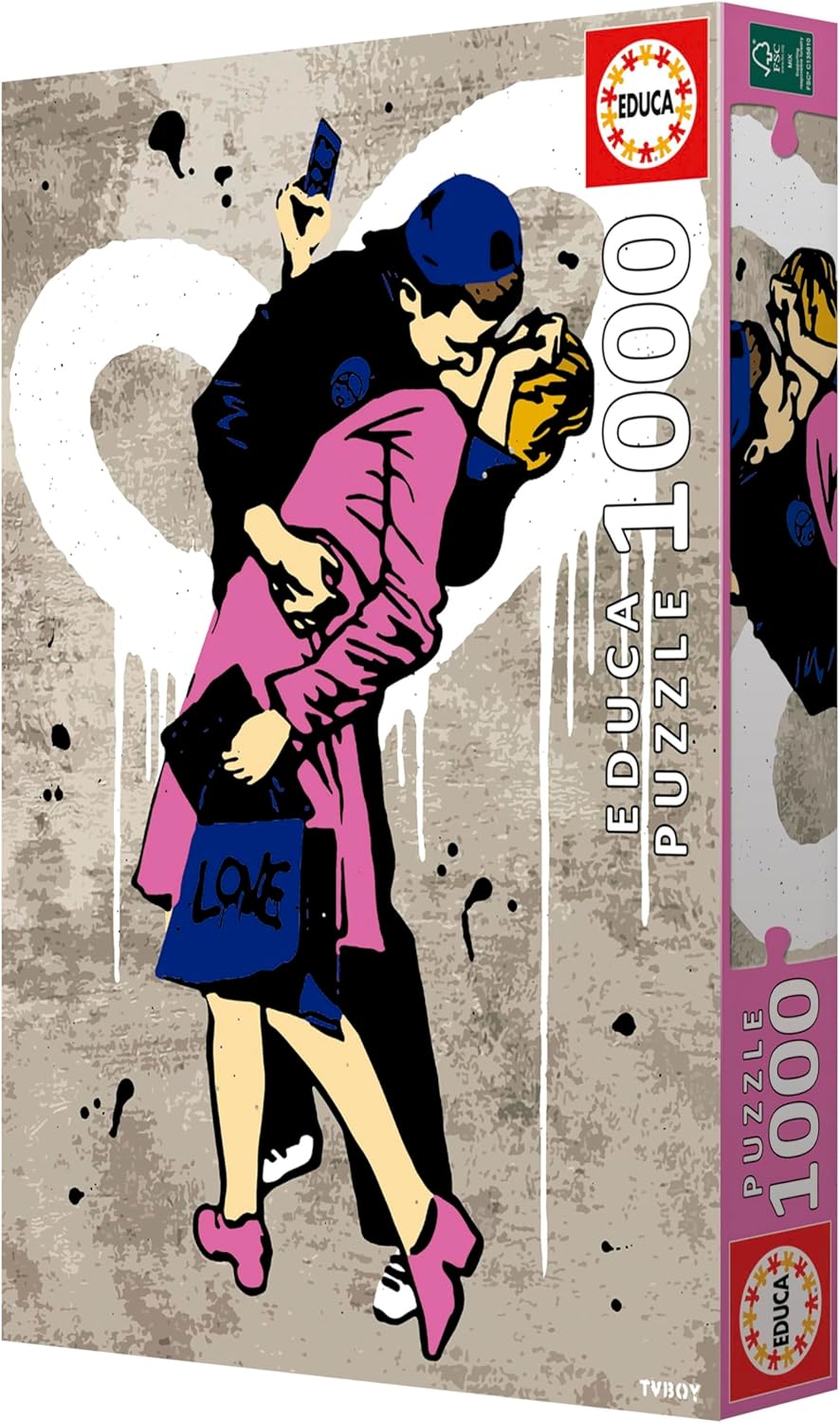 Thumbnail 4 de Puzzle Educa 1000 pièces pour adultes – Le Baiser TV Boy (48 x 68 cm)