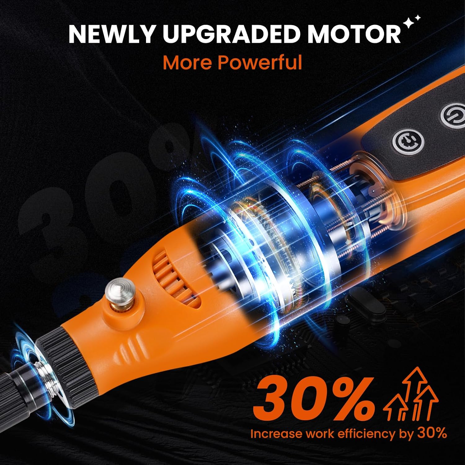 Detalle de HARDELL Cordless Rotary Tool, 5-Speed 3.7V with 43 Accessories