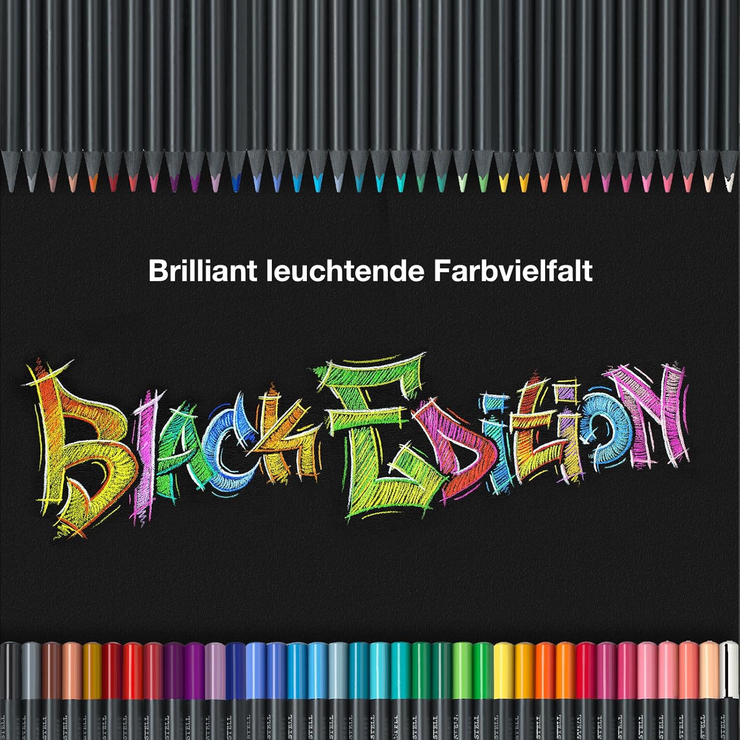 Thumbnail 4 de Faber-Castell 116437 Black Edition Buntstifte 36er Metallbox – Bruchsichere, ergonomische Stifte für helles und dunkles Papier