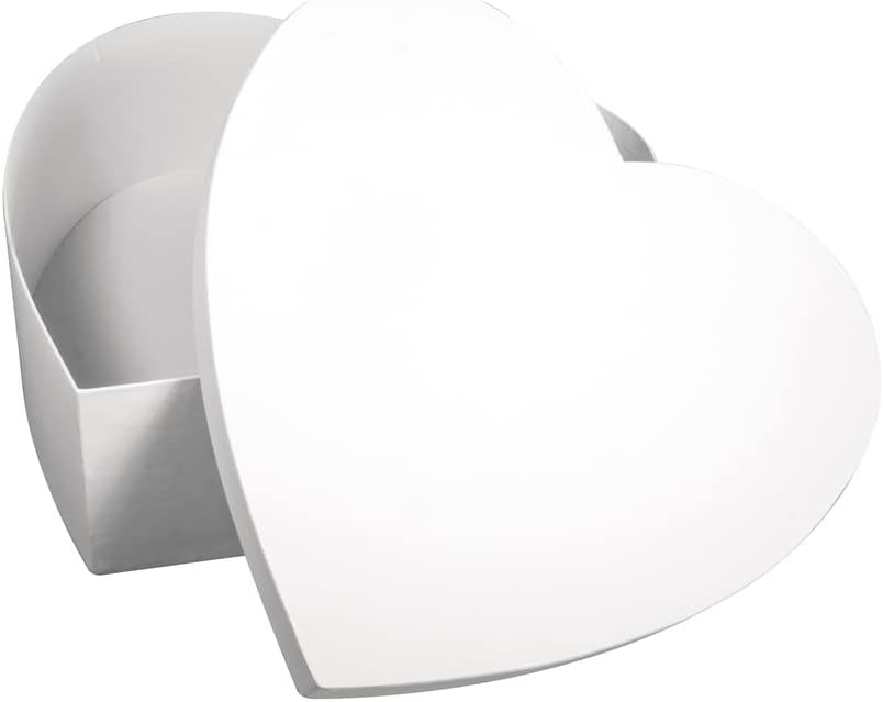 Detalle de Boîte cœur en papier mâché FSC Recyclé 100% Rayher 67293102 – Blanc Ø30 cm