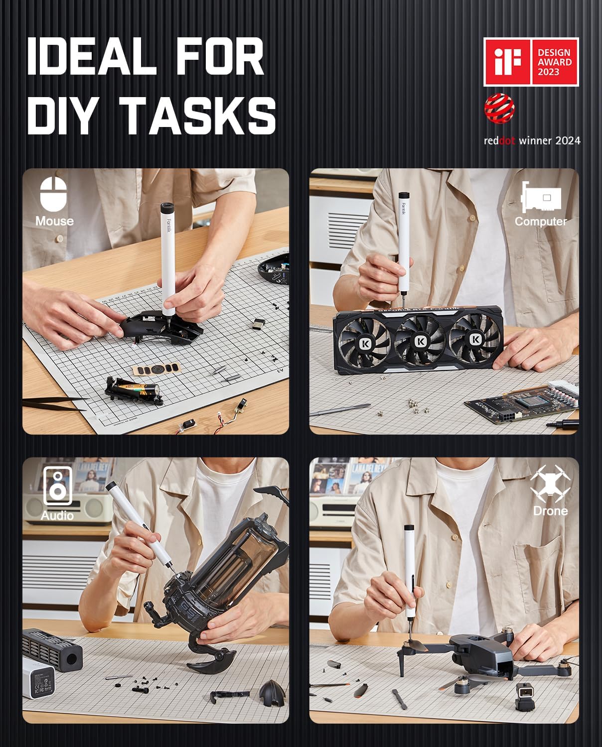 Thumbnail 6 de Fanttik E1 Max 3.7V Electric Screwdriver: Compact Precision Kit with 50 Magnetic Bits