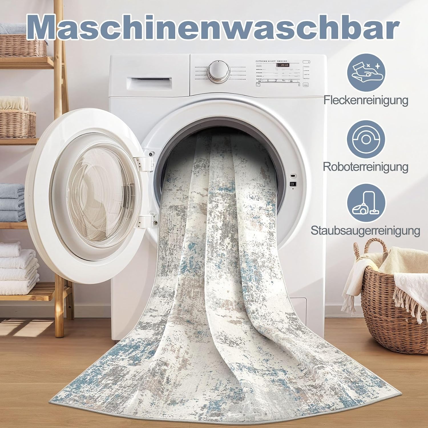 Thumbnail 6 de DMOYEST Wohnzimmerteppich 200x300 cm waschbar