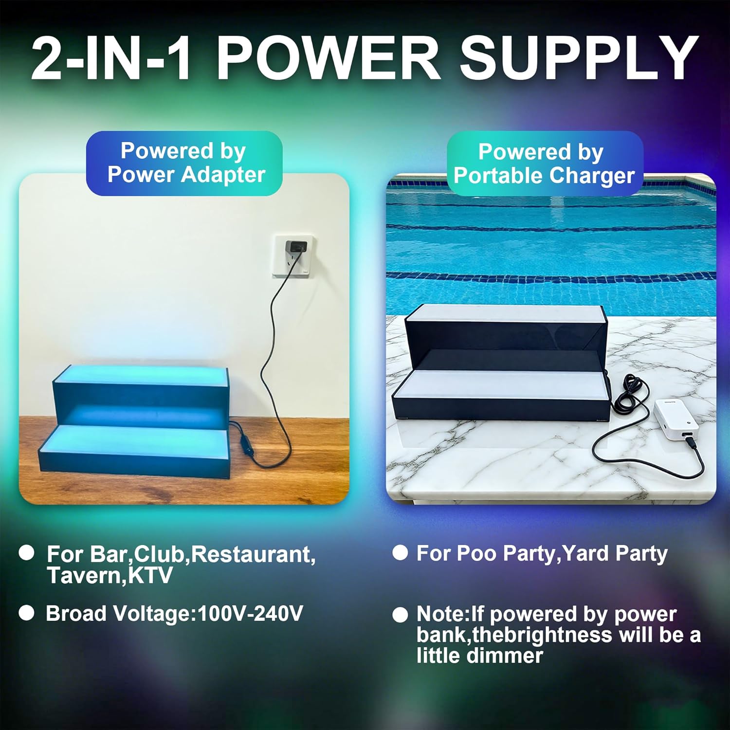 Thumbnail 5 de MESAILUP 30-Inch 3-Tier Lighted Liquor Bottle Display Shelf