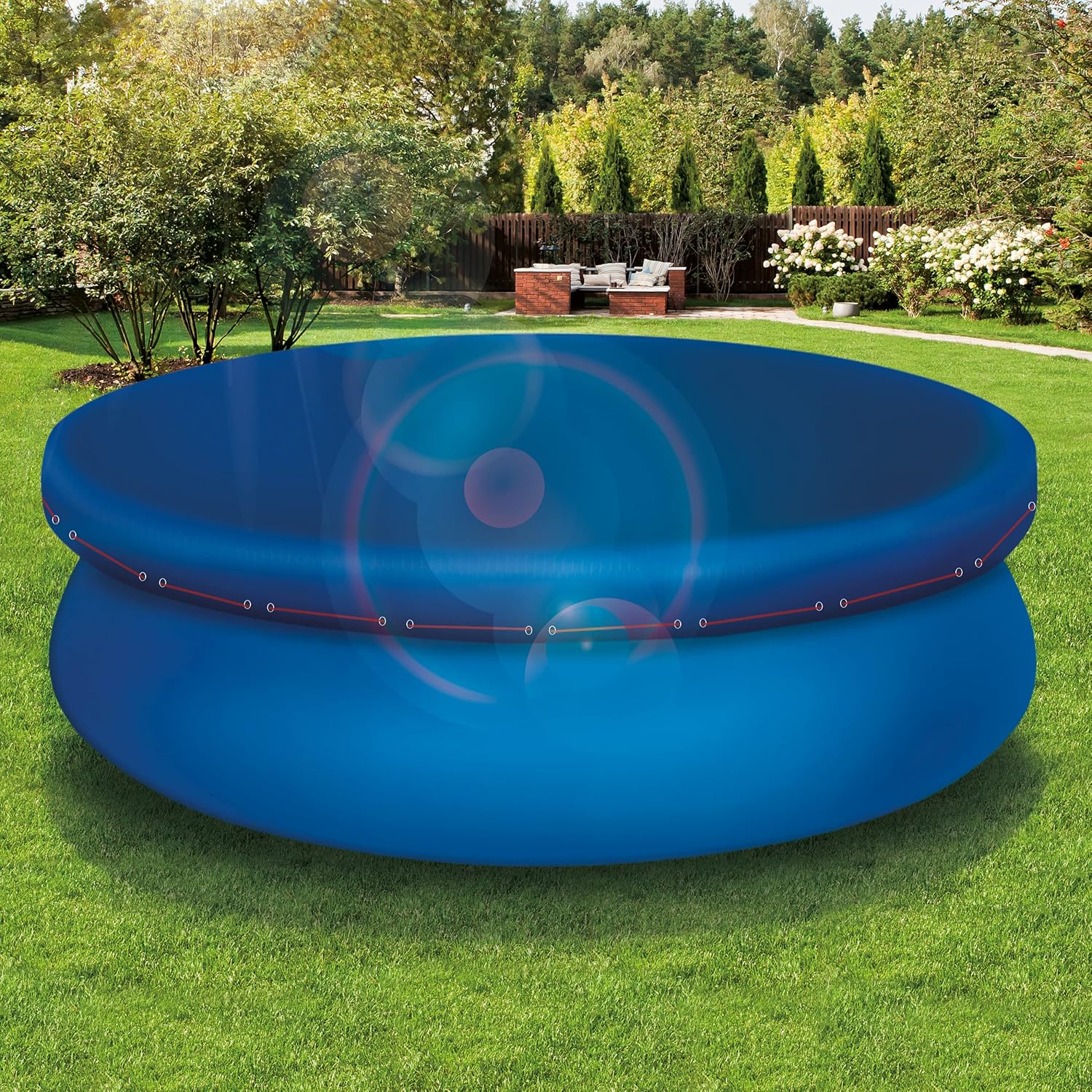 Detalle de tillvex 1378-001 rond zwembadzeil, 244 cm, UV-bestendig en scheurvast