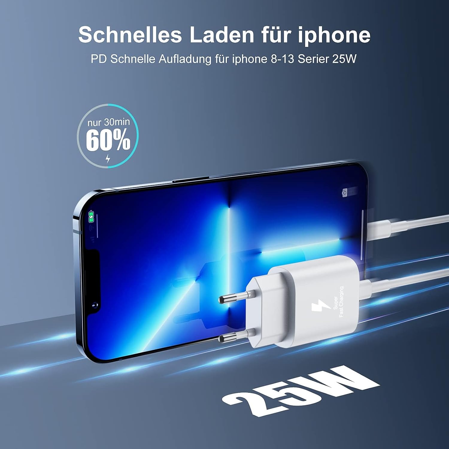 Detalle 2 de iPhone Ladekabel 20W Schnellladegerät