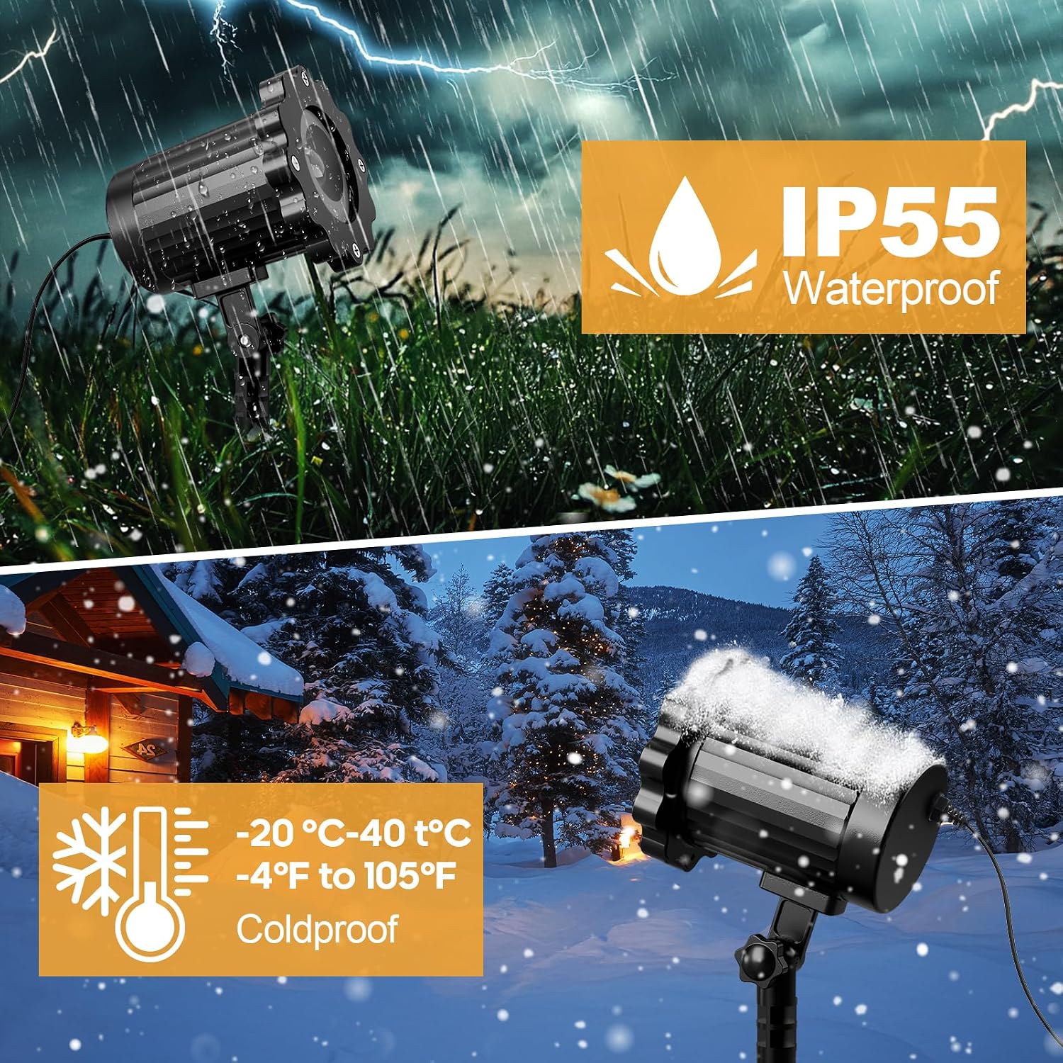 Detalle de Nagudenfo SE369-21 Christmas Projector with 3D Dynamic Snowman and IP55 Protection