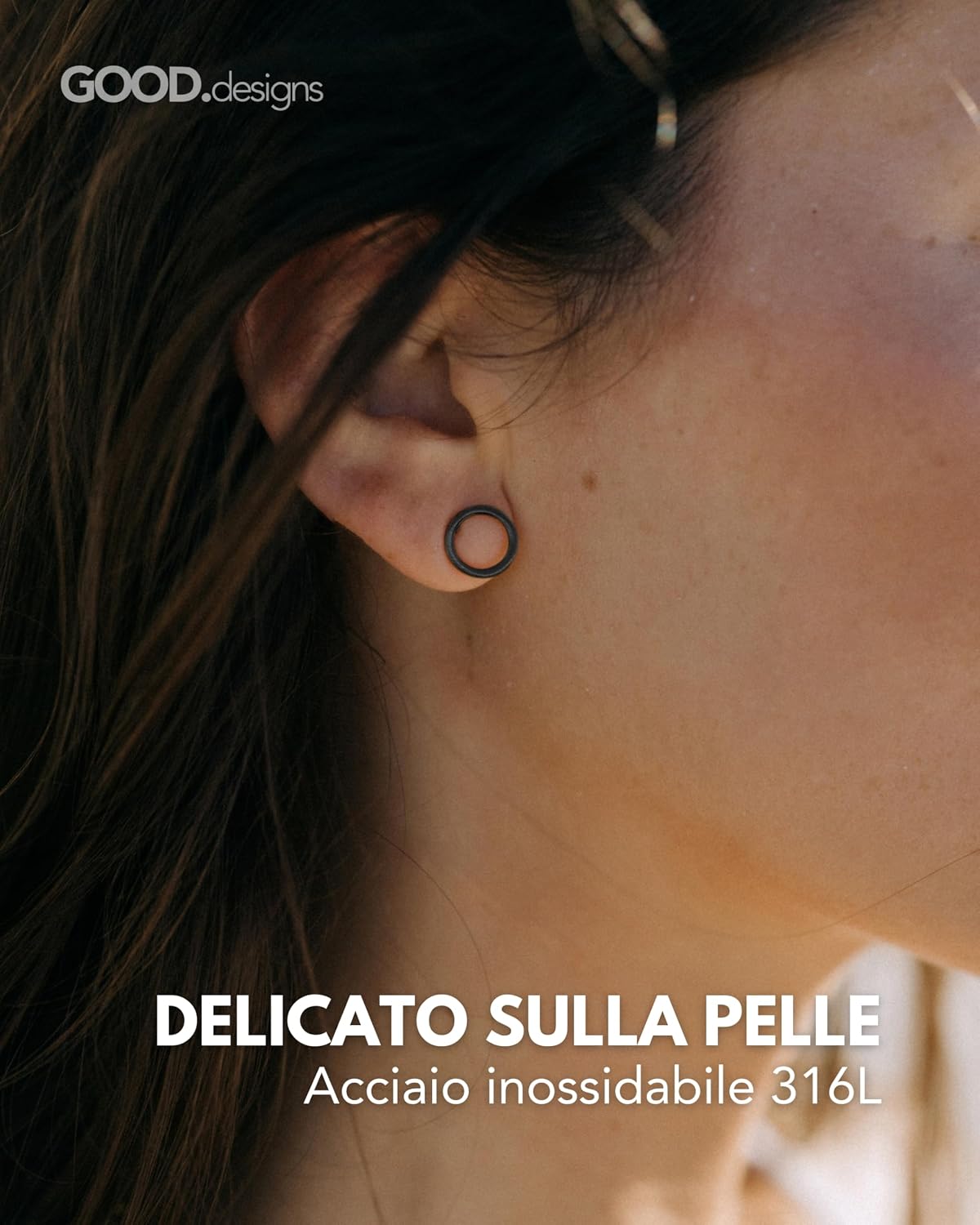 Detalle 2 de Orecchini a cerchio oro rosa 10 mm