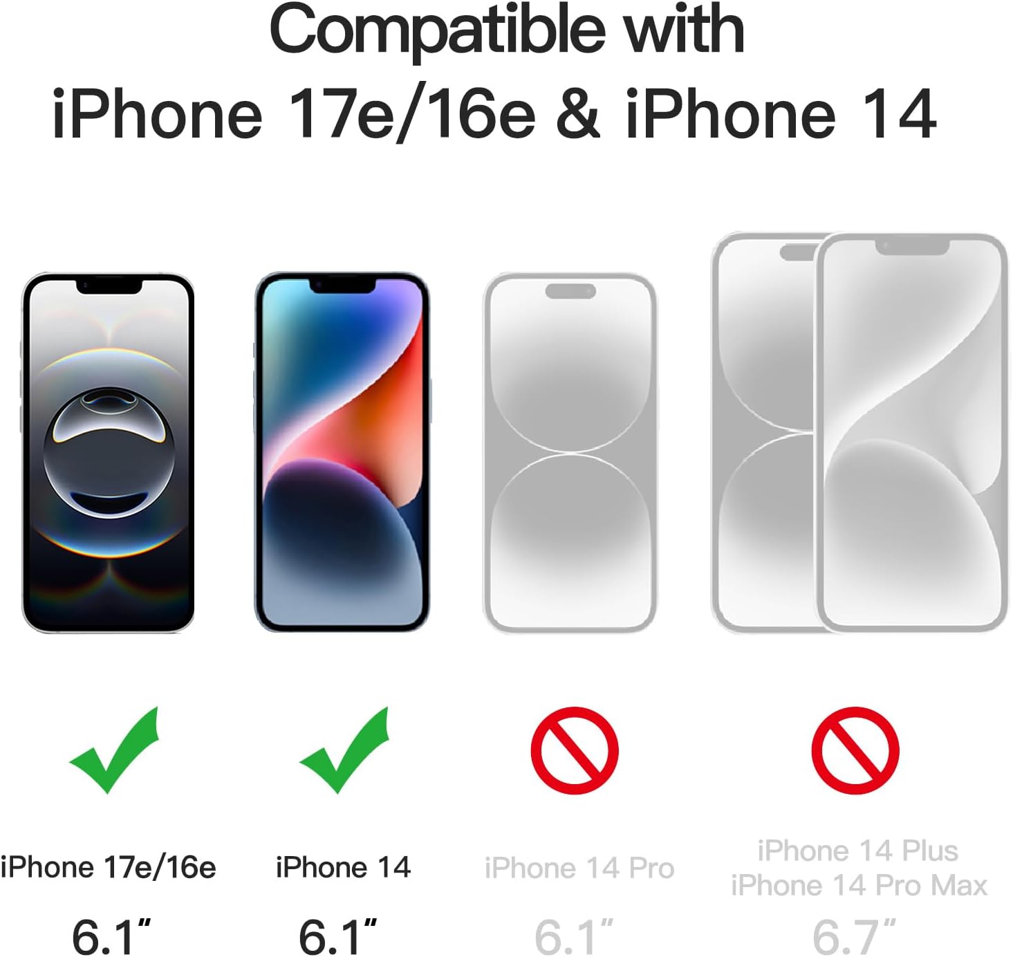 Thumbnail 1 de JETech Privacy Pellicola Protettiva in Vetro Temperato per iPhone 17e (2026) / 16e / 14 da 6,1" - Pacco da 2