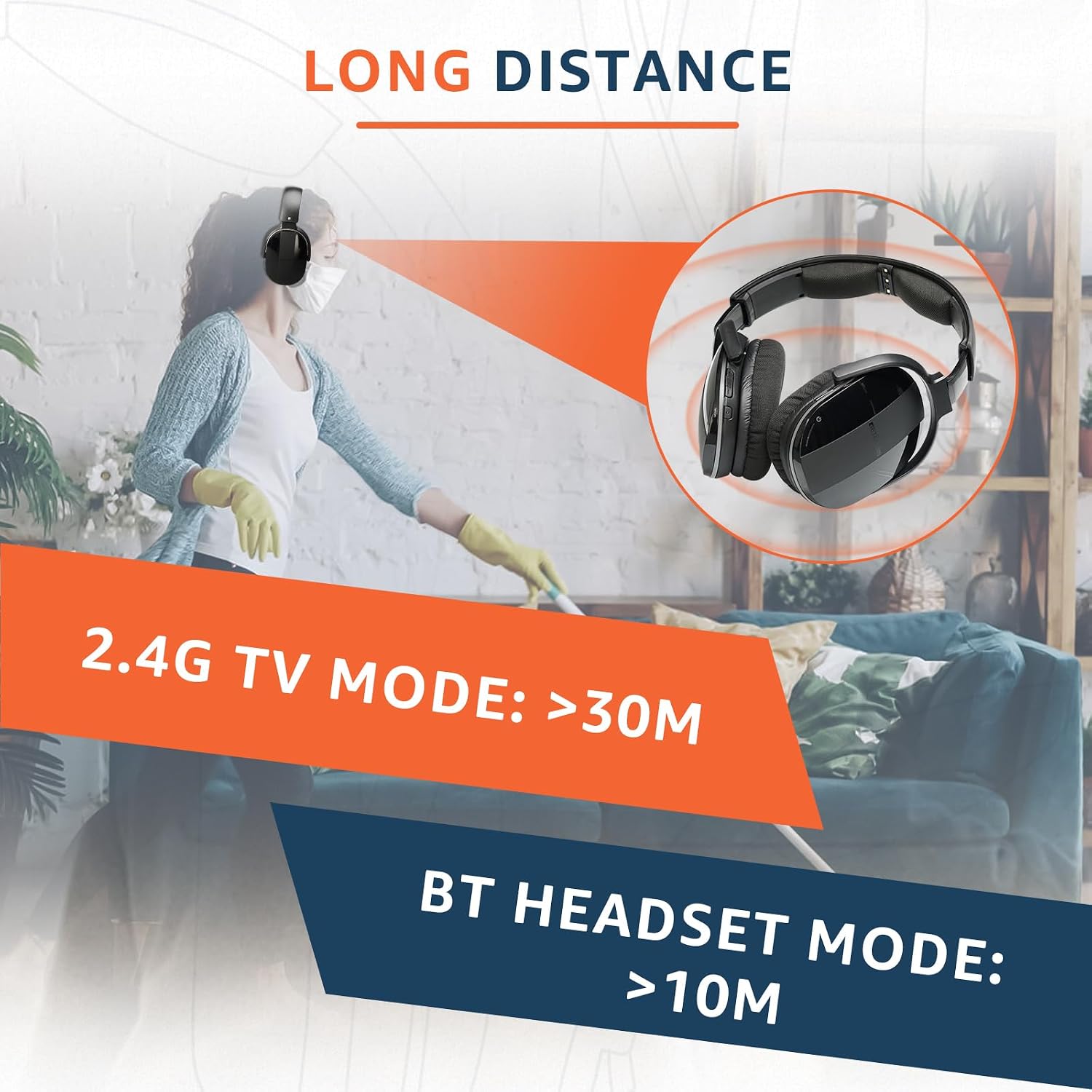 Thumbnail 5 de Retekess TA007 Wireless Headphones for TV Watching