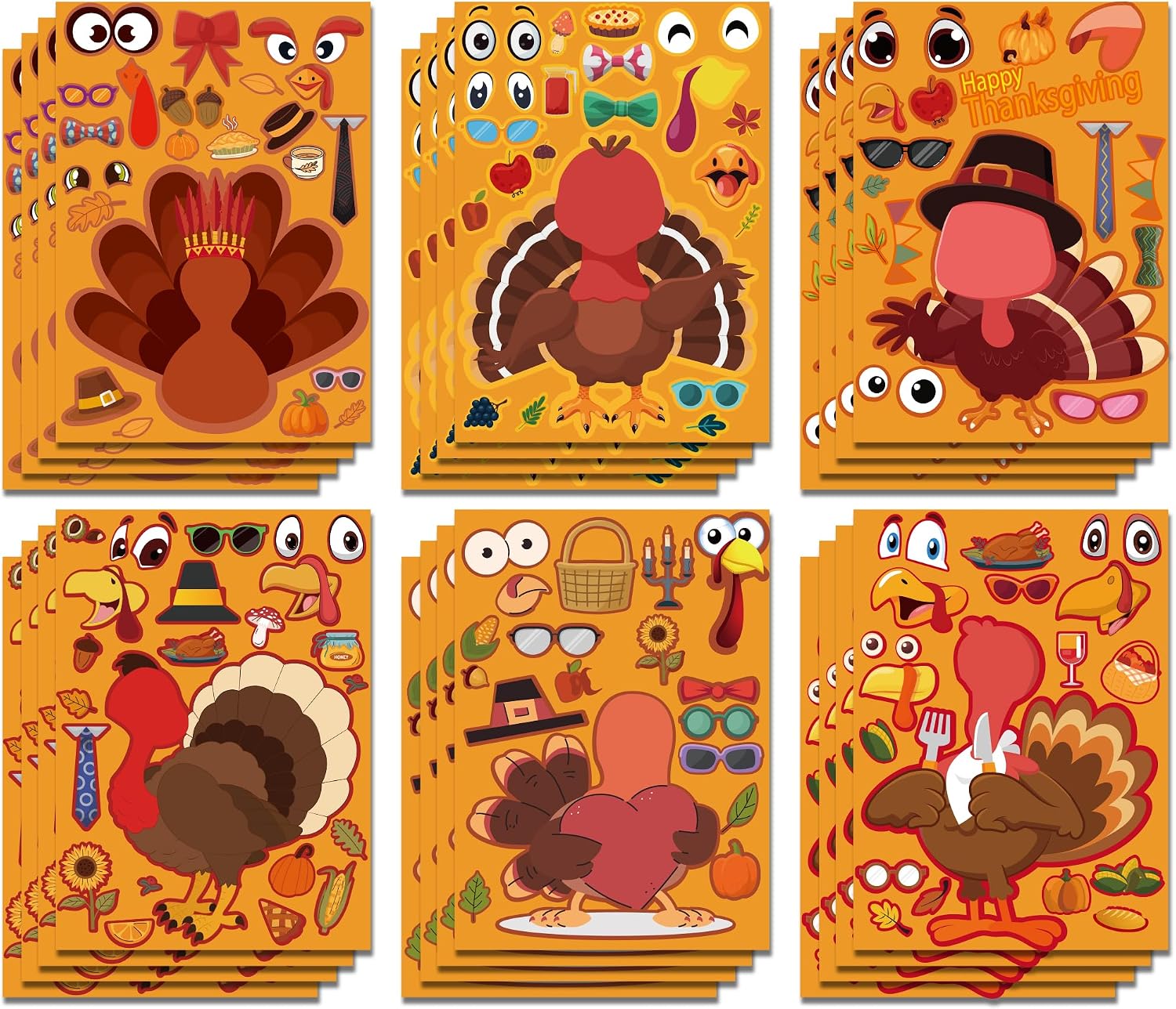 Detalle de Turkey Sticker Craft Kit, 24 Sheets