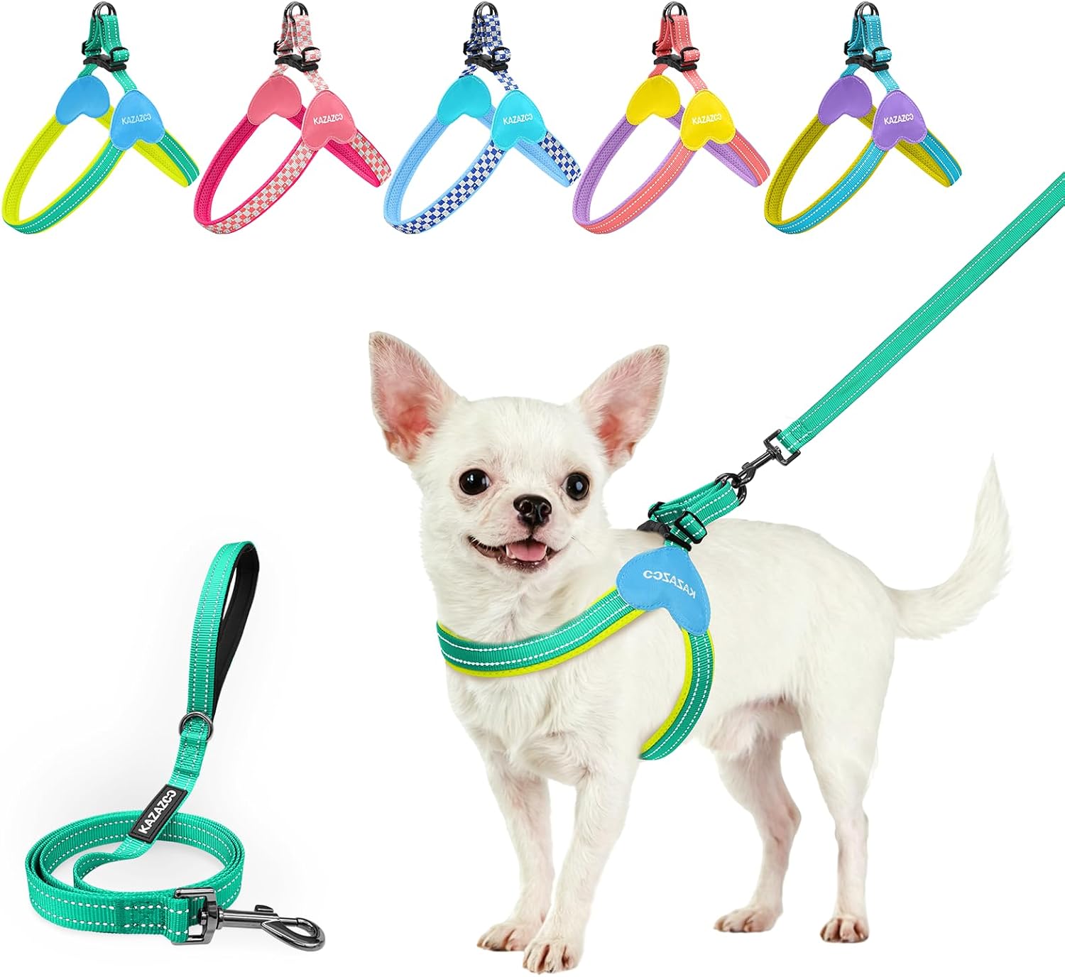 Detalle de Kazazoo Small Dog Harness and Leash Set, Size S